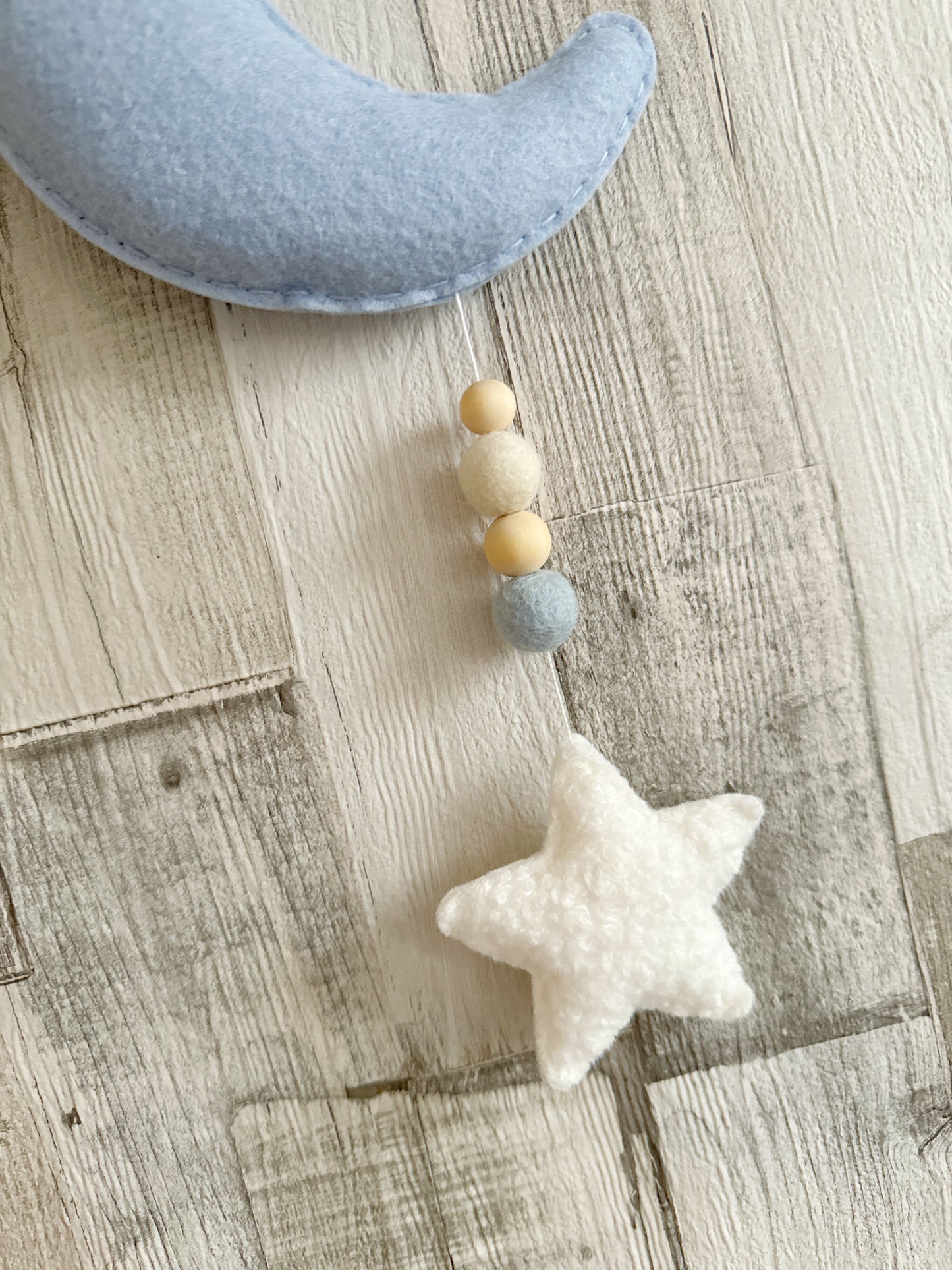 Mini Bouclé Moon & Star Hanging Decoration