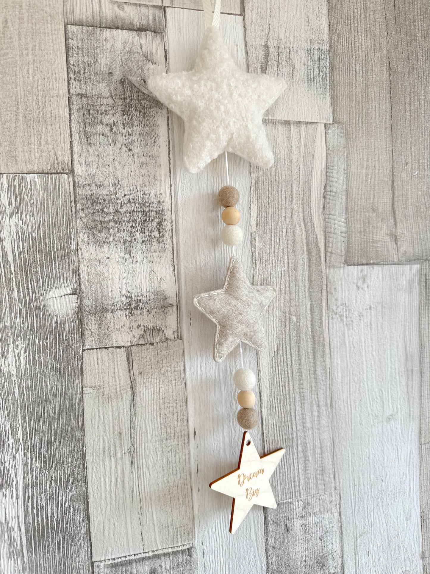 Bouclé Stars Hanging Decoration - 3 Stars - READY TO POST