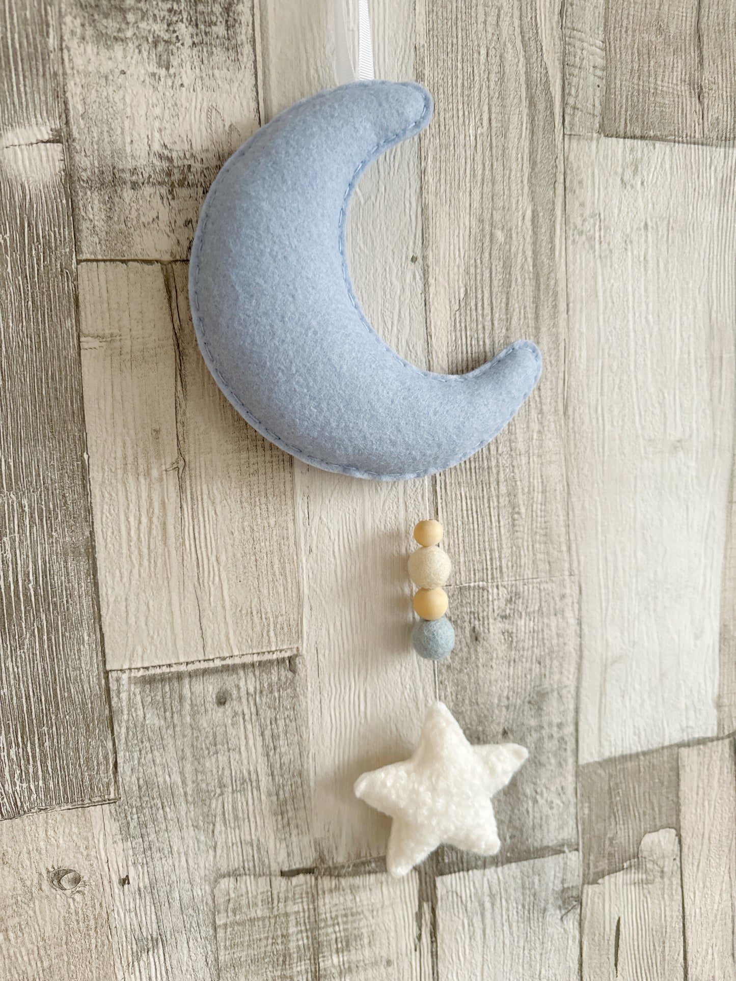 Mini Bouclé Moon & Star Hanging Decoration