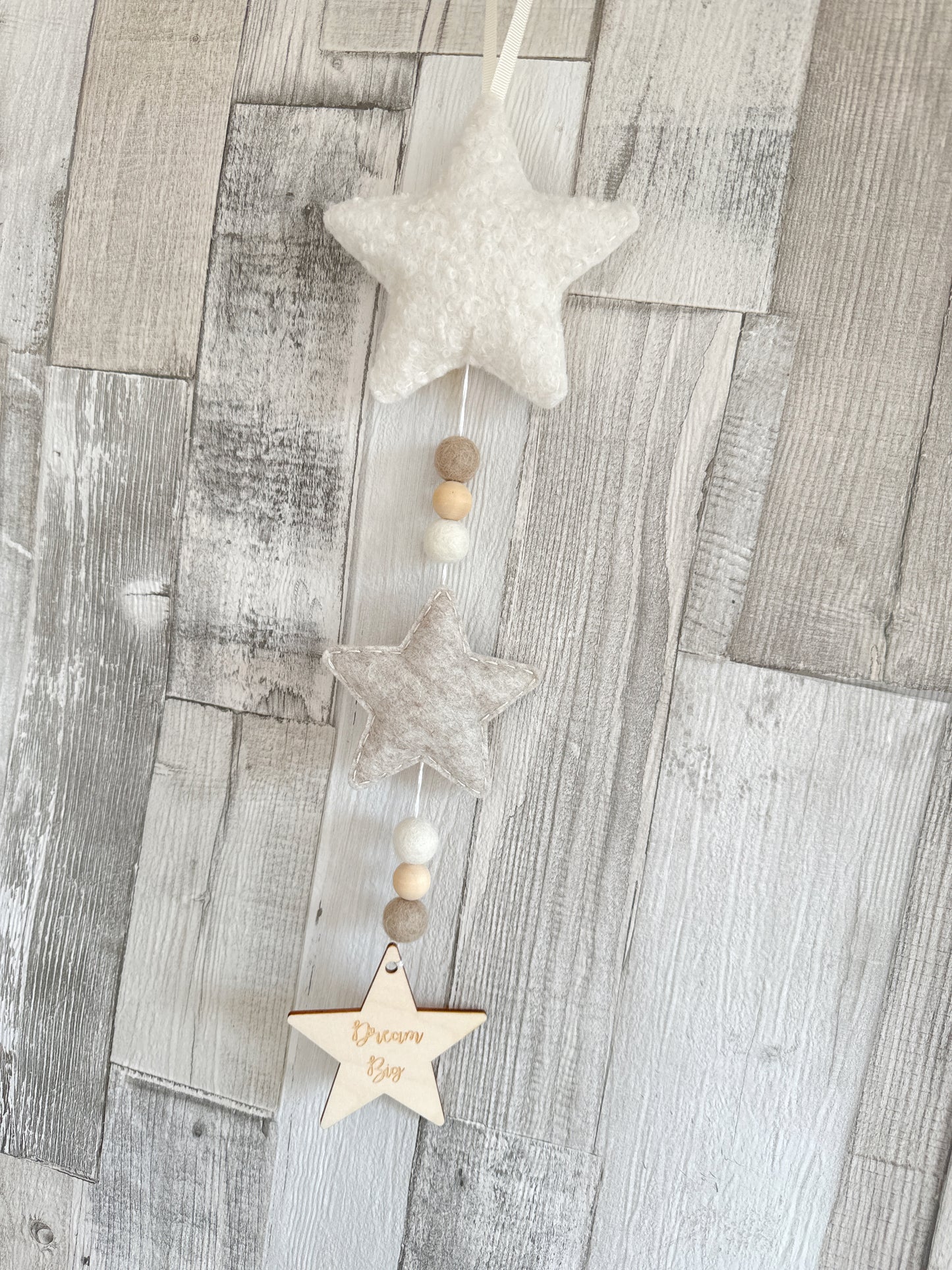 Bouclé Stars Hanging Decoration - 3 Stars - READY TO POST