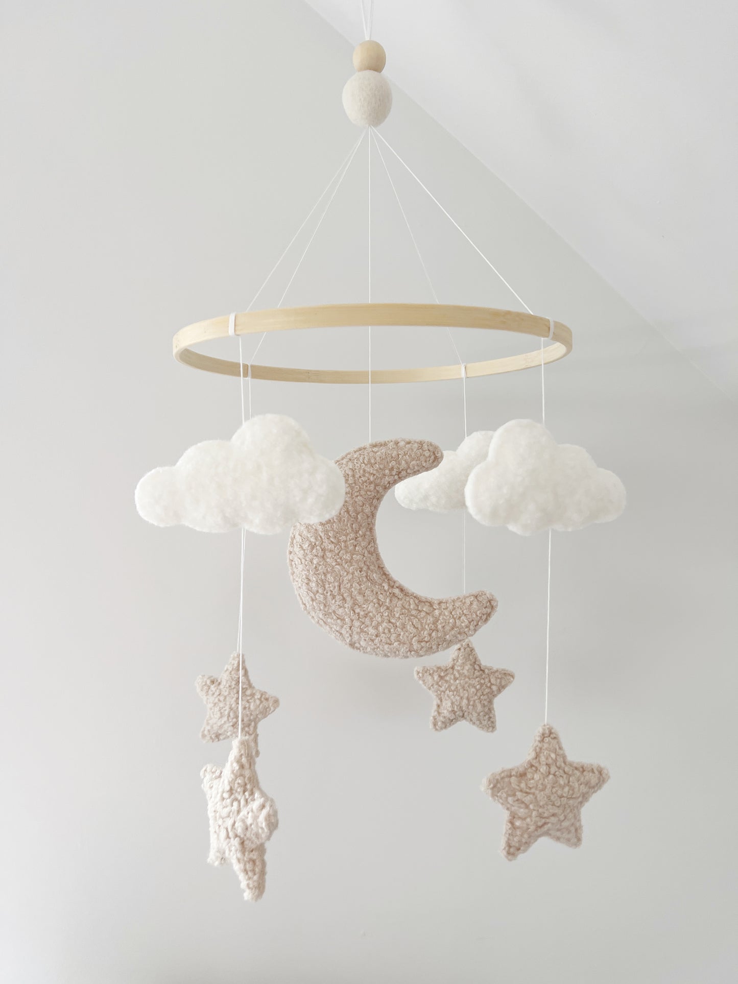 Moon, Clouds & Stars Bouclé Cot Mobile