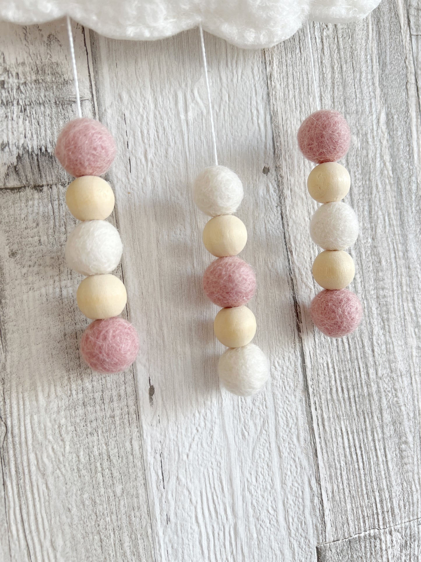 Cloud & Felt Balls Wall Hanger - READY TO POST