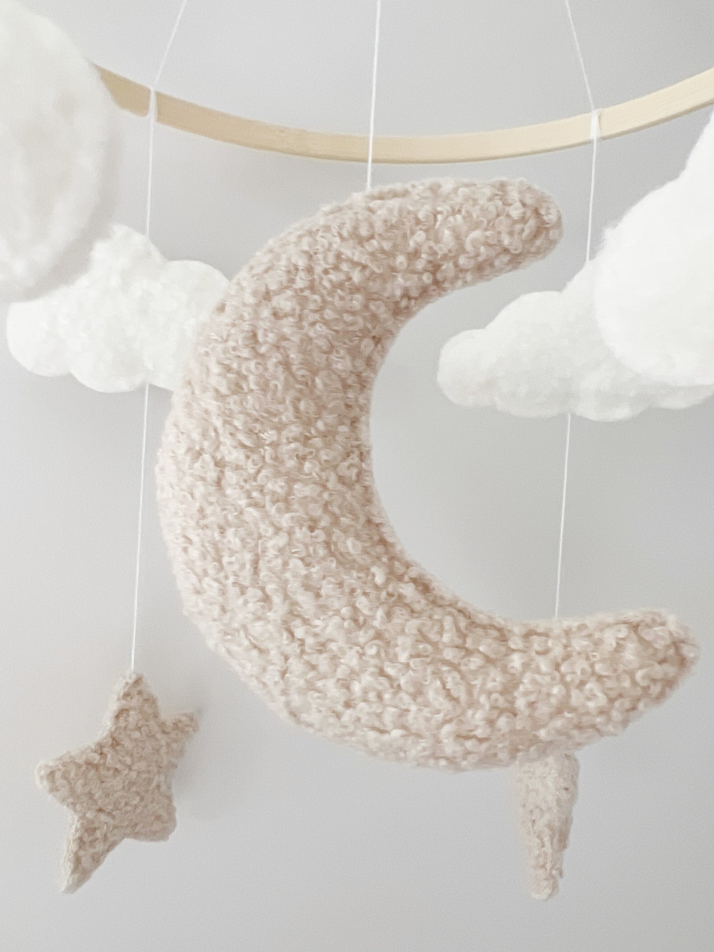 Moon, Clouds & Stars Bouclé Cot Mobile