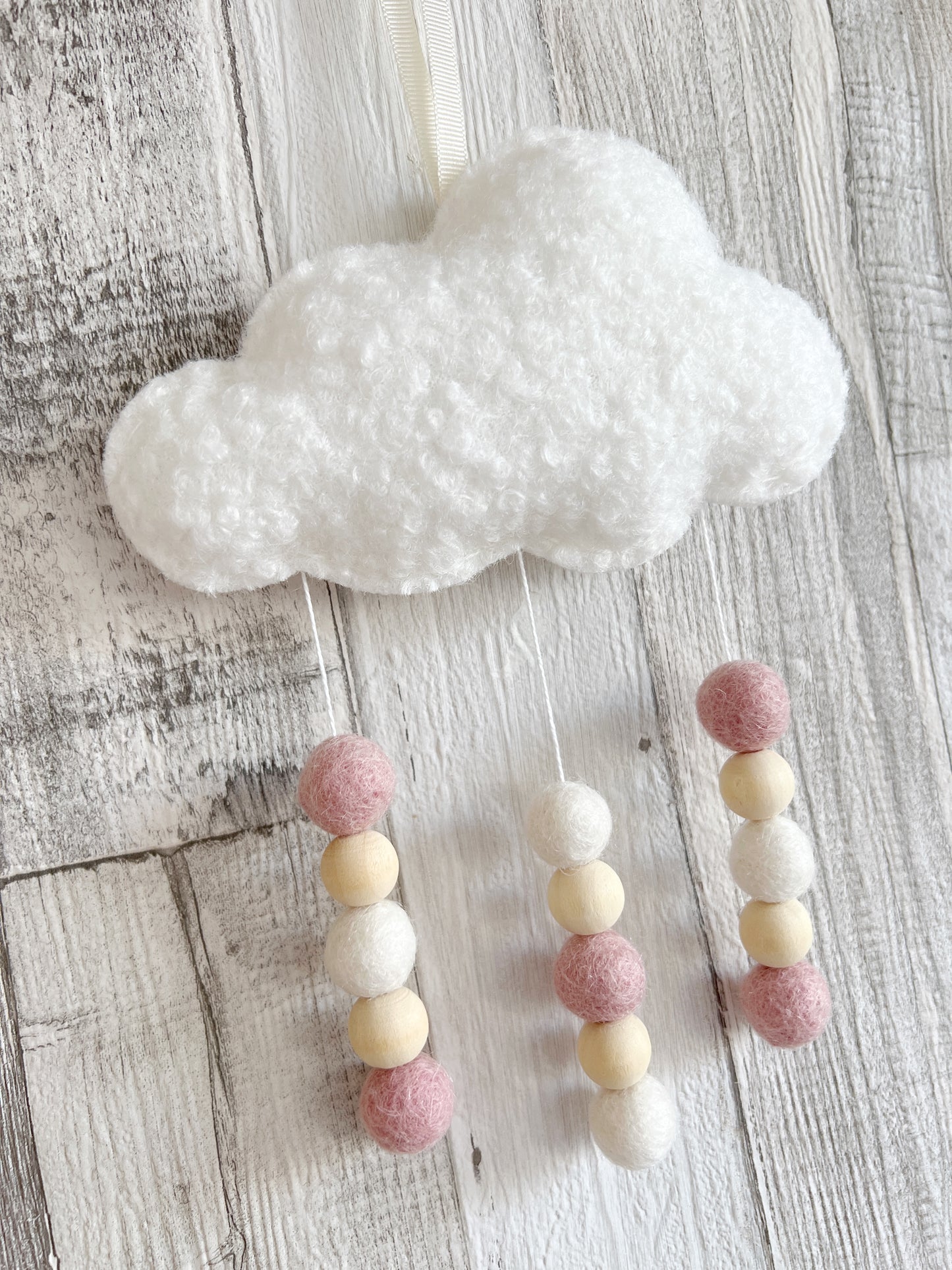 Cloud & Felt Balls Wall Hanger - READY TO POST