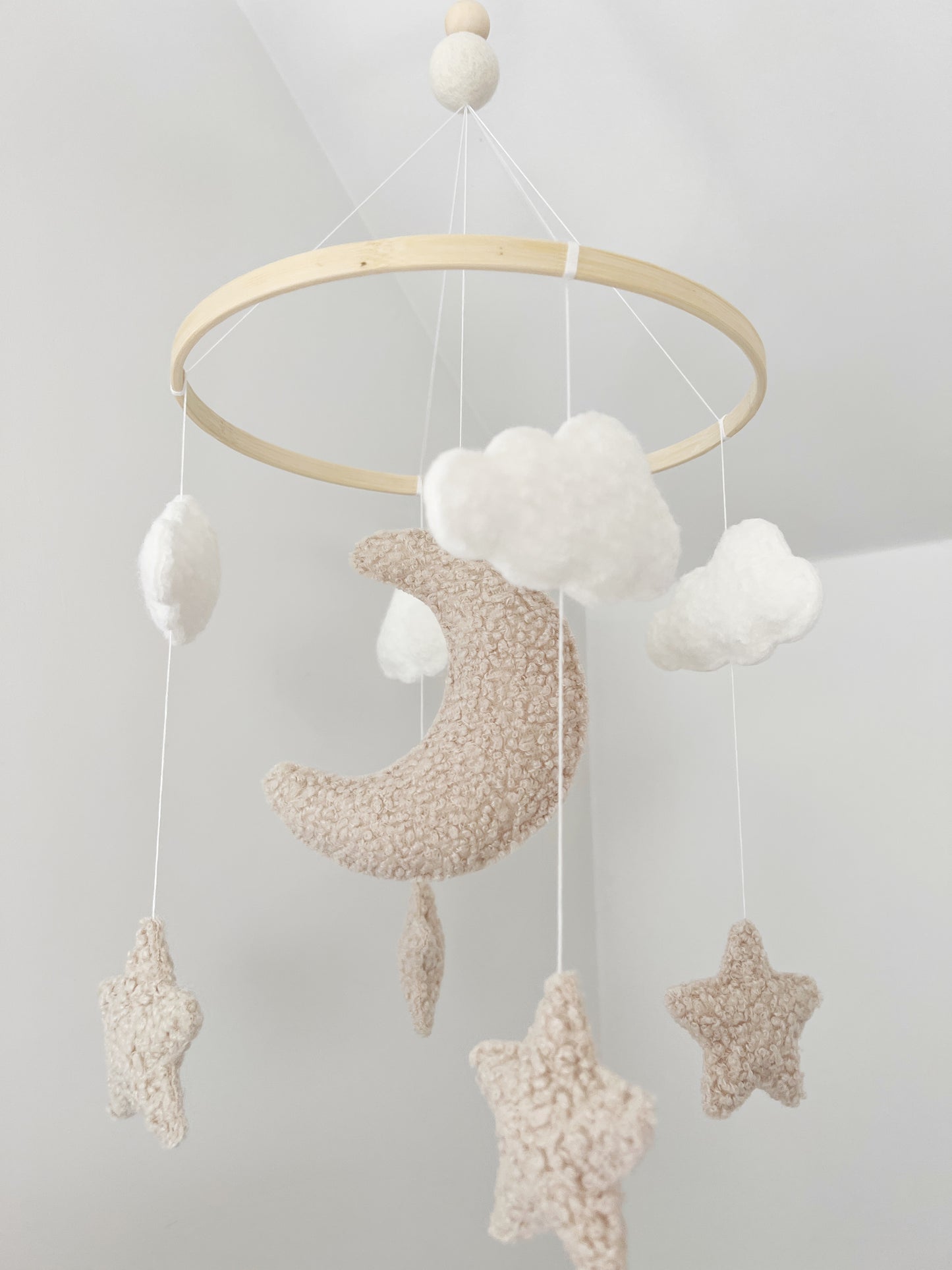 Moon, Clouds & Stars Bouclé Cot Mobile