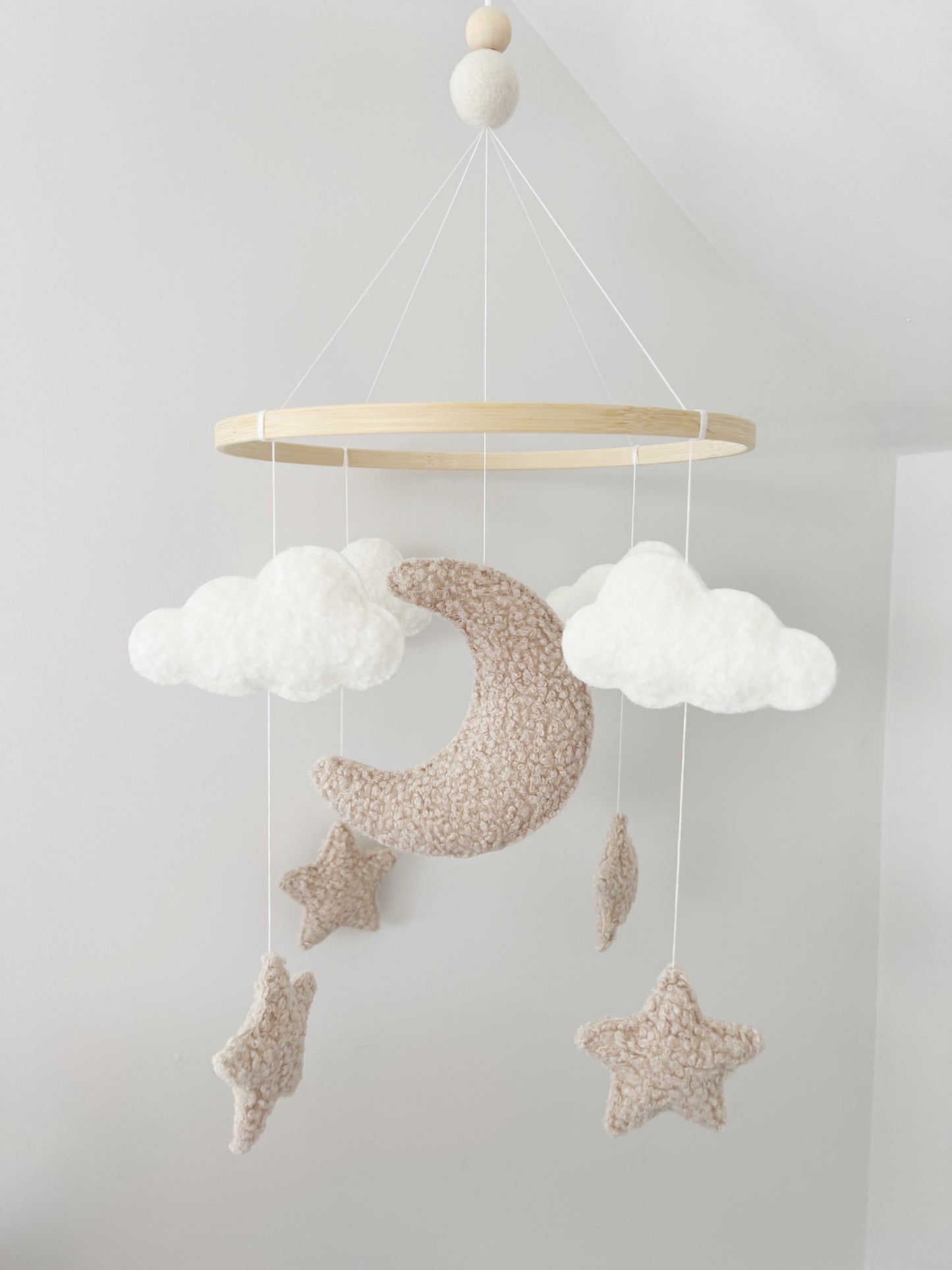 Moon, Clouds & Stars Bouclé Cot Mobile