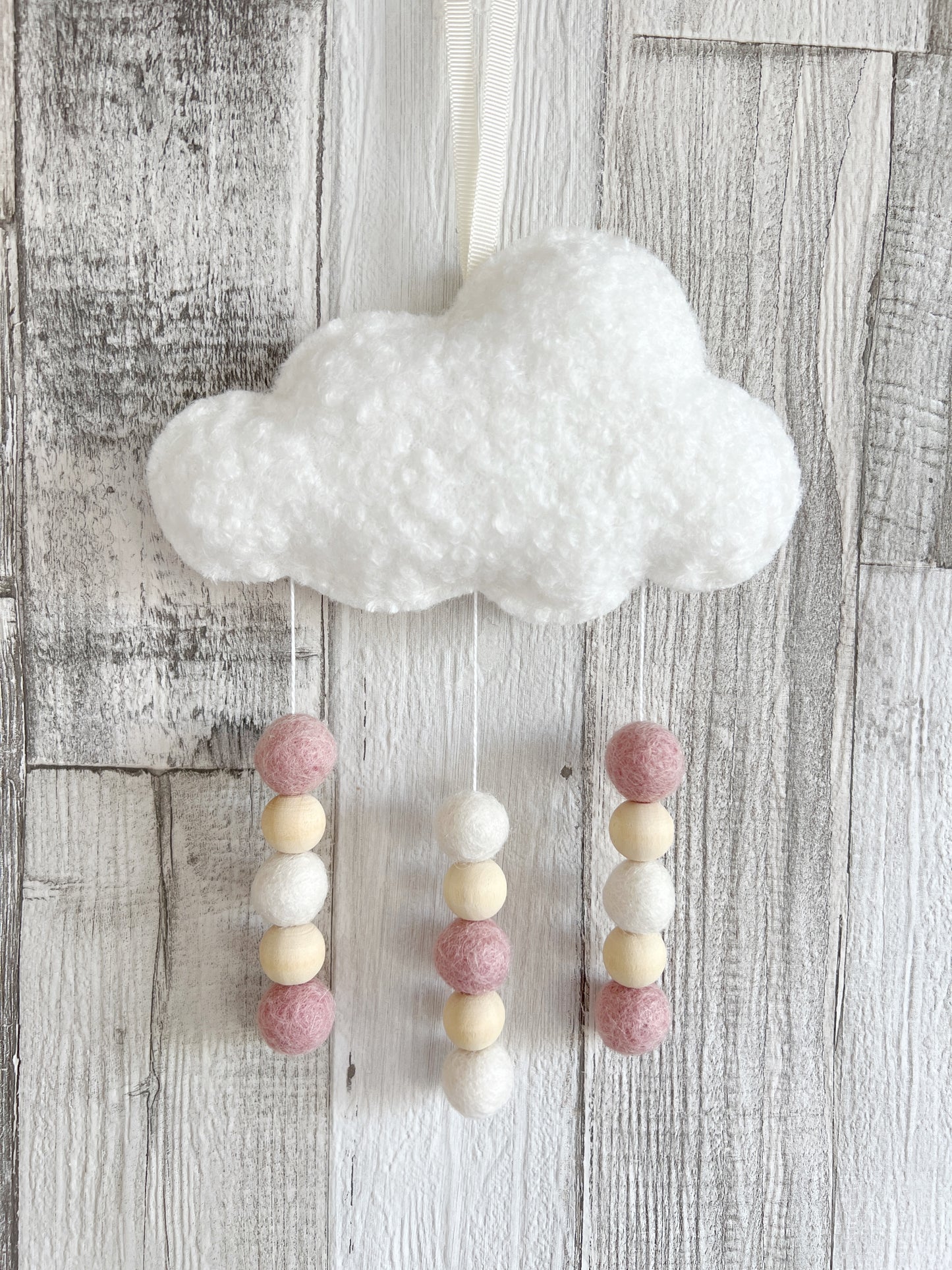Cloud & Felt Balls Wall Hanger - READY TO POST