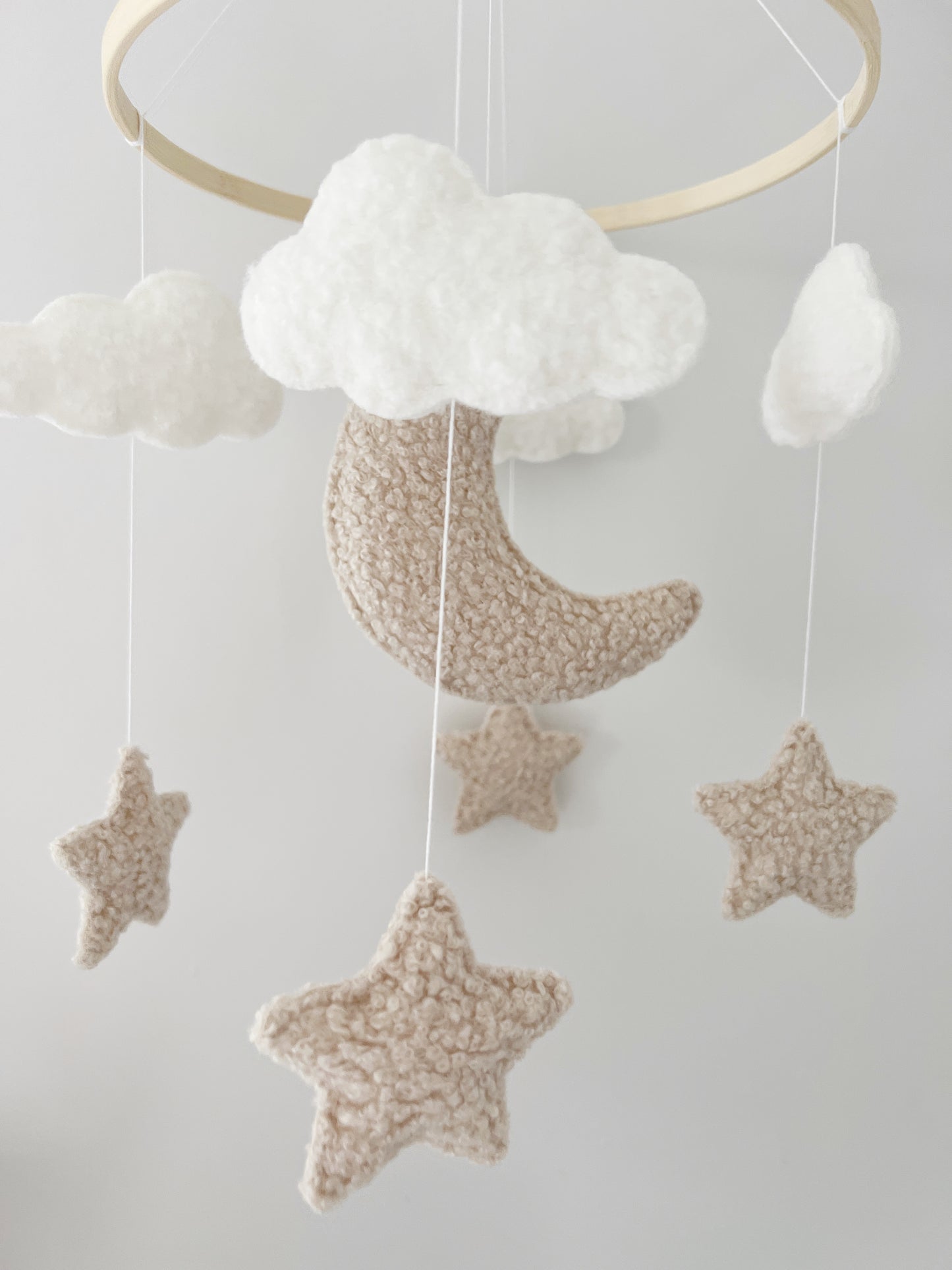 Moon, Clouds & Stars Bouclé Cot Mobile