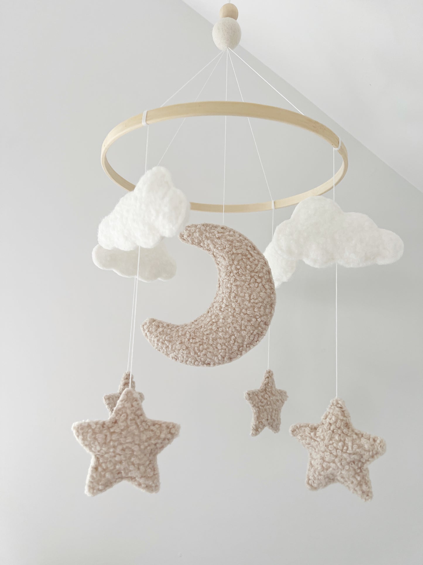 Moon, Clouds & Stars Bouclé Cot Mobile
