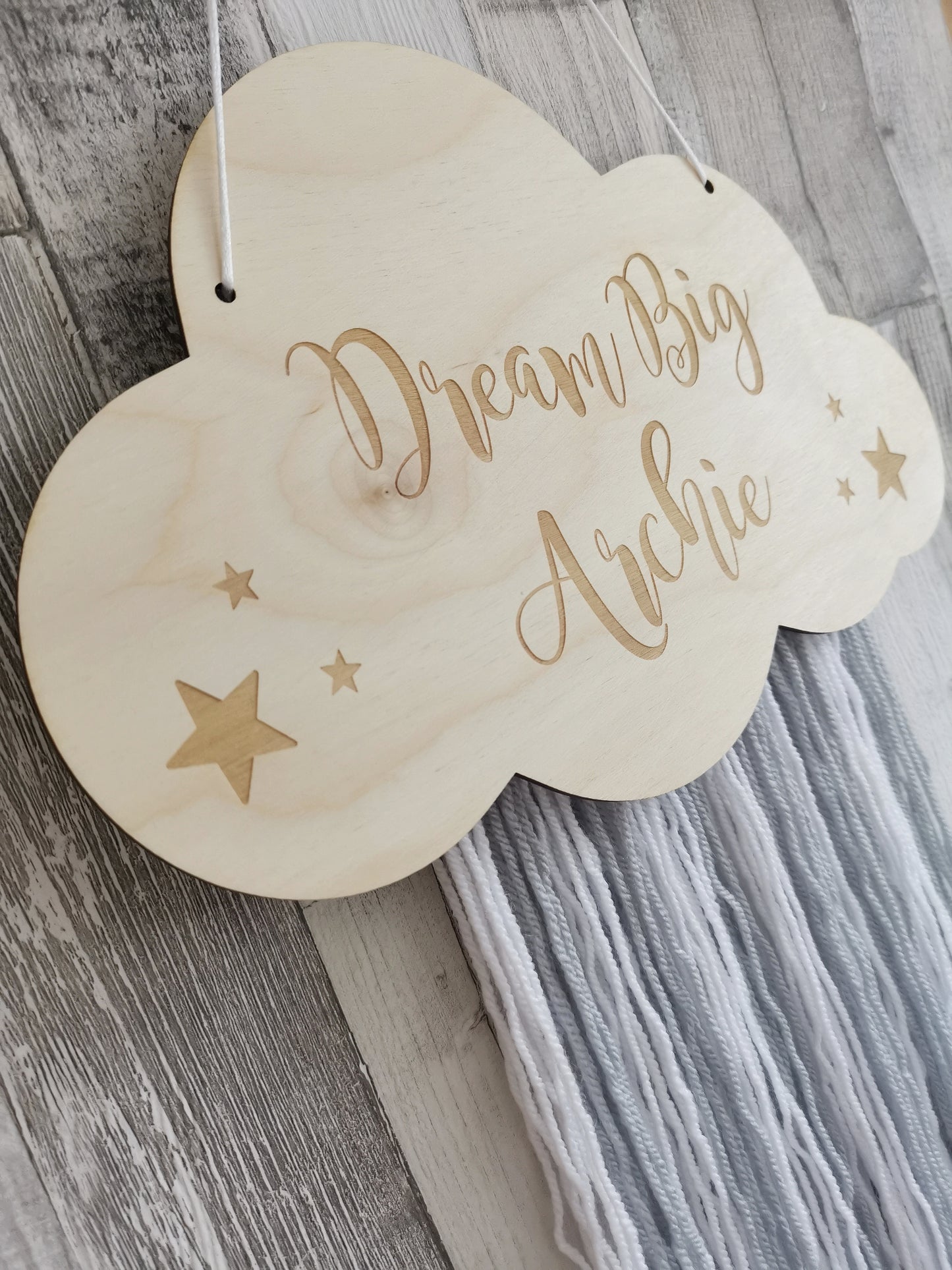 Personalised Dream Big Cloud Wall Hanger