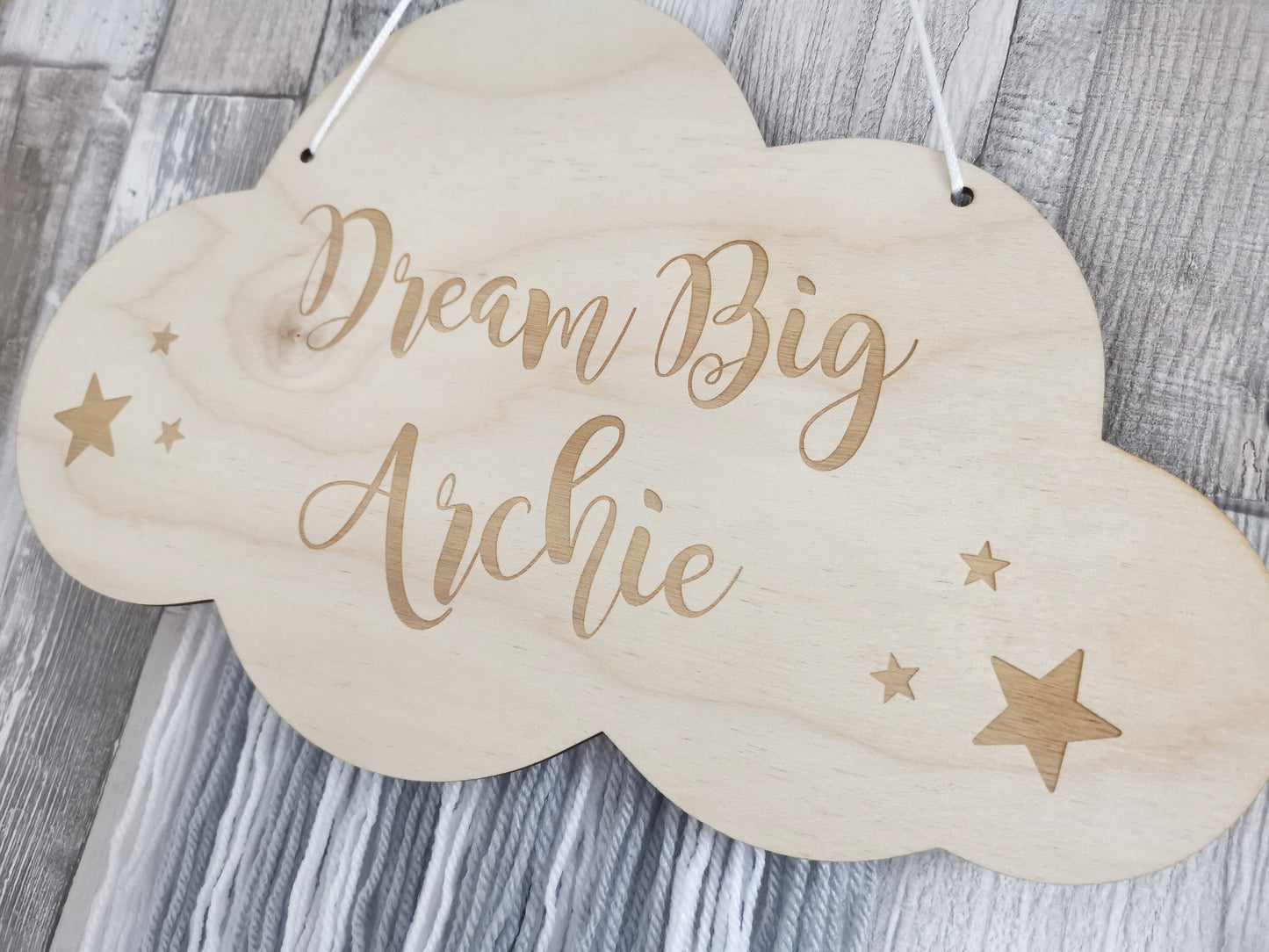 Personalised Dream Big Cloud Wall Hanger