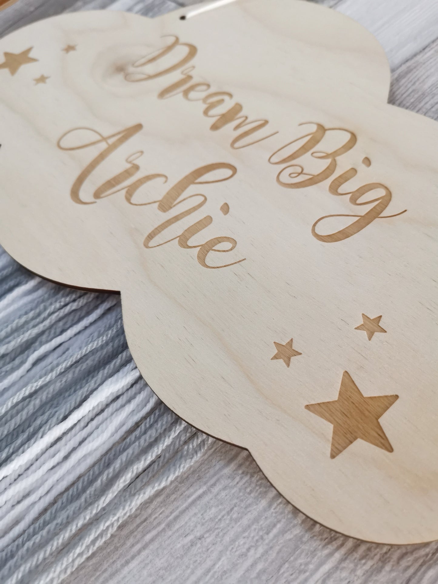 Personalised Dream Big Cloud Wall Hanger