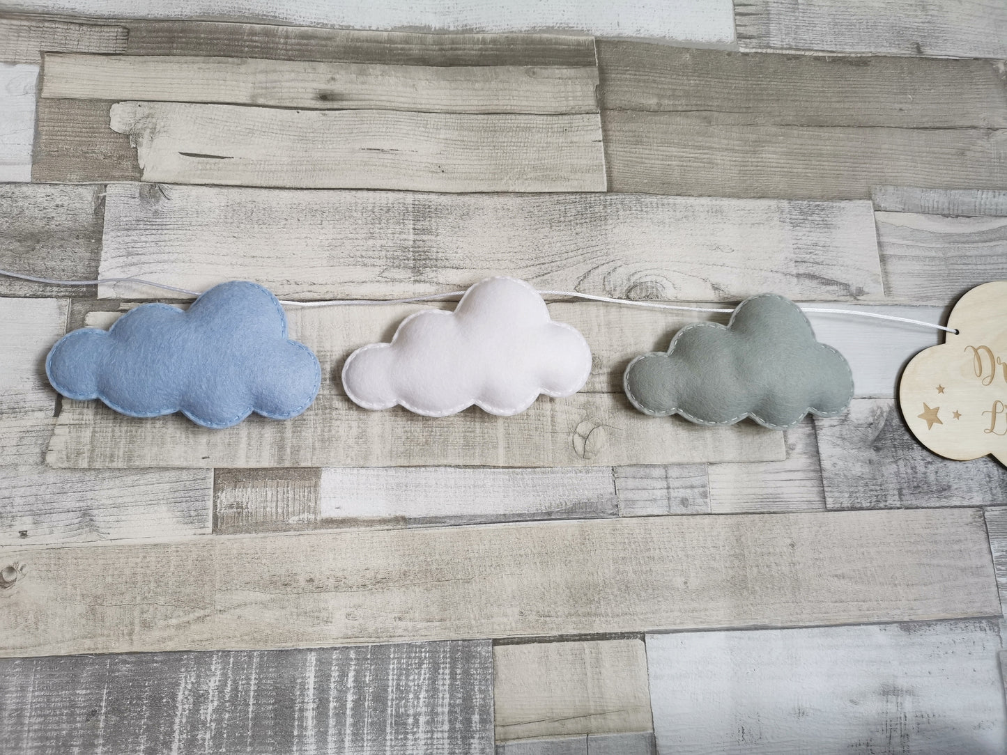 Dream Big Little One Cloud Bunting Nursery Decor, Neutral Nursery Decor, Cloud Theme Nursery