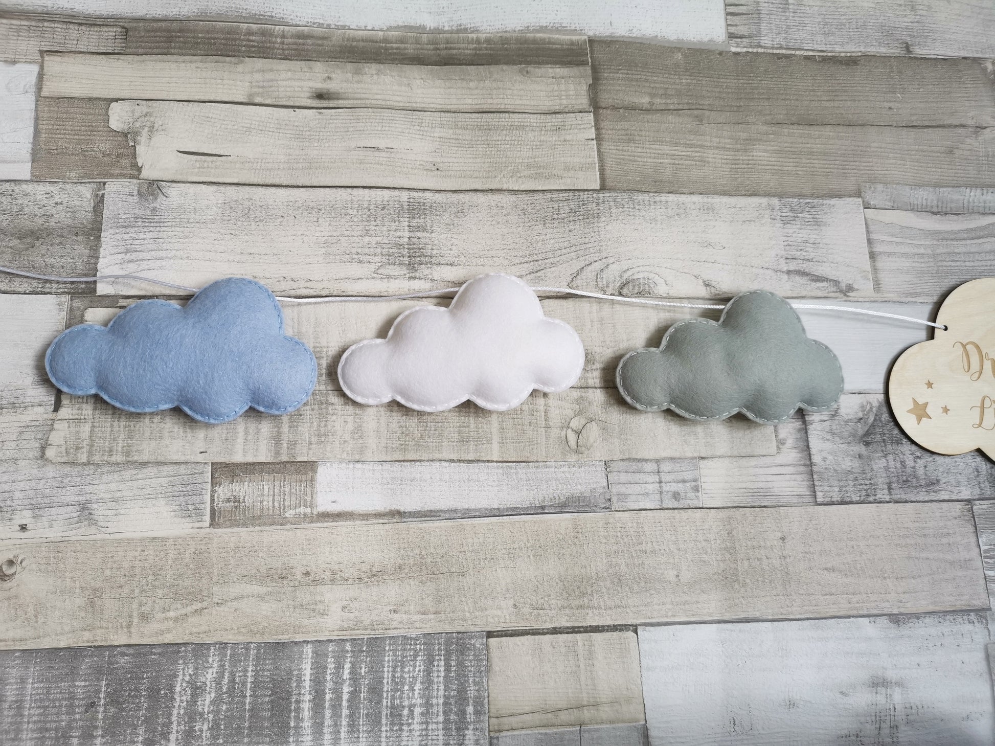 Dream Big Little One Cloud Bunting Nursery Decor, Neutral Nursery Decor, Cloud Theme Nursery