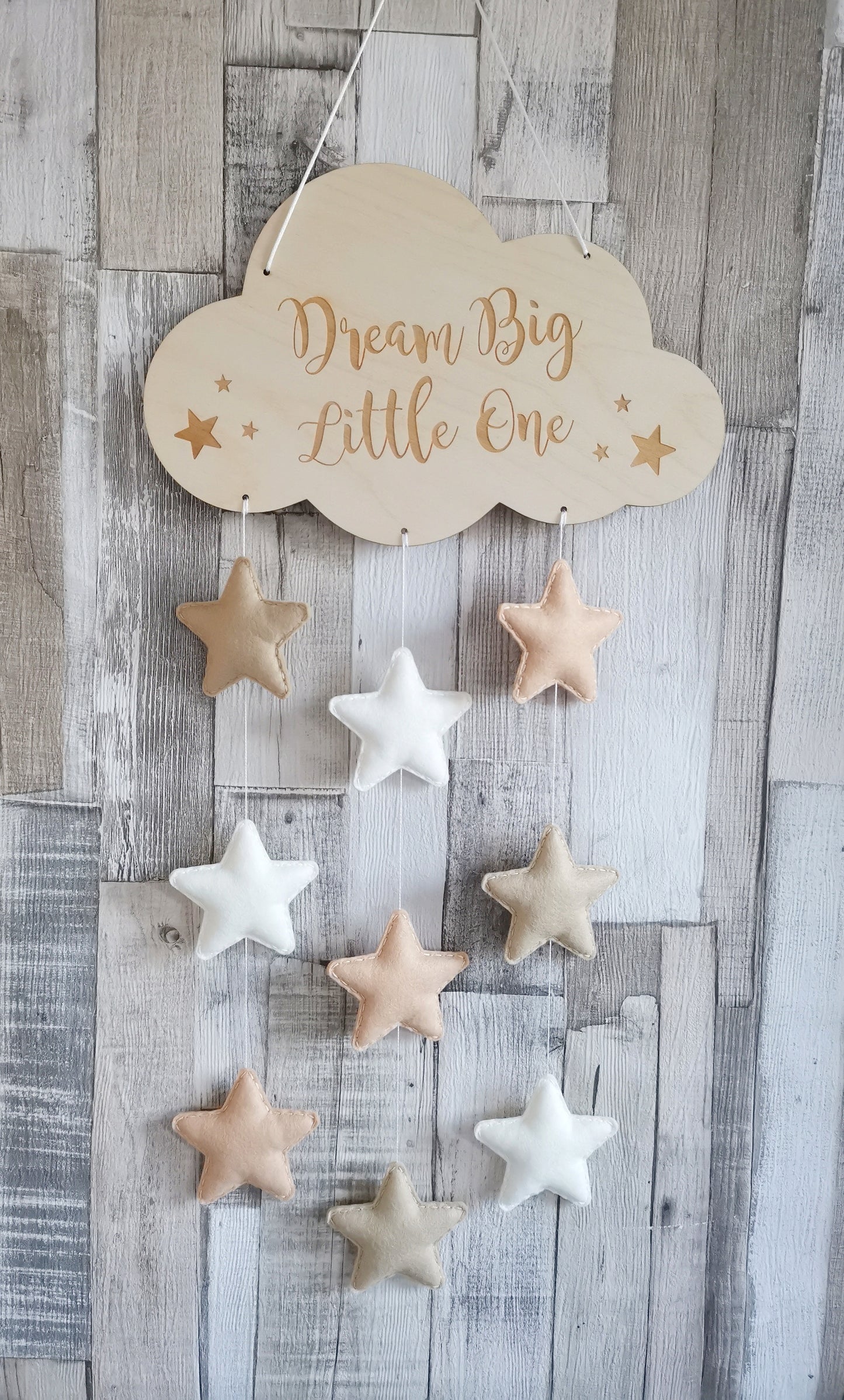 Nursery Cloud Mobile - Beige, Cream & Fawn Stars Dream Big Cloud Wall Mobile, Cloud Nursery Decor, Clouds & Stars Nursery Decor, Baby Nursery Mobile, Nursery Mobile, Cloud Theme Nursery, Neutral Nursery Decor, Baby Room Decor, Nursery Wall Art, Star Theme Nursery