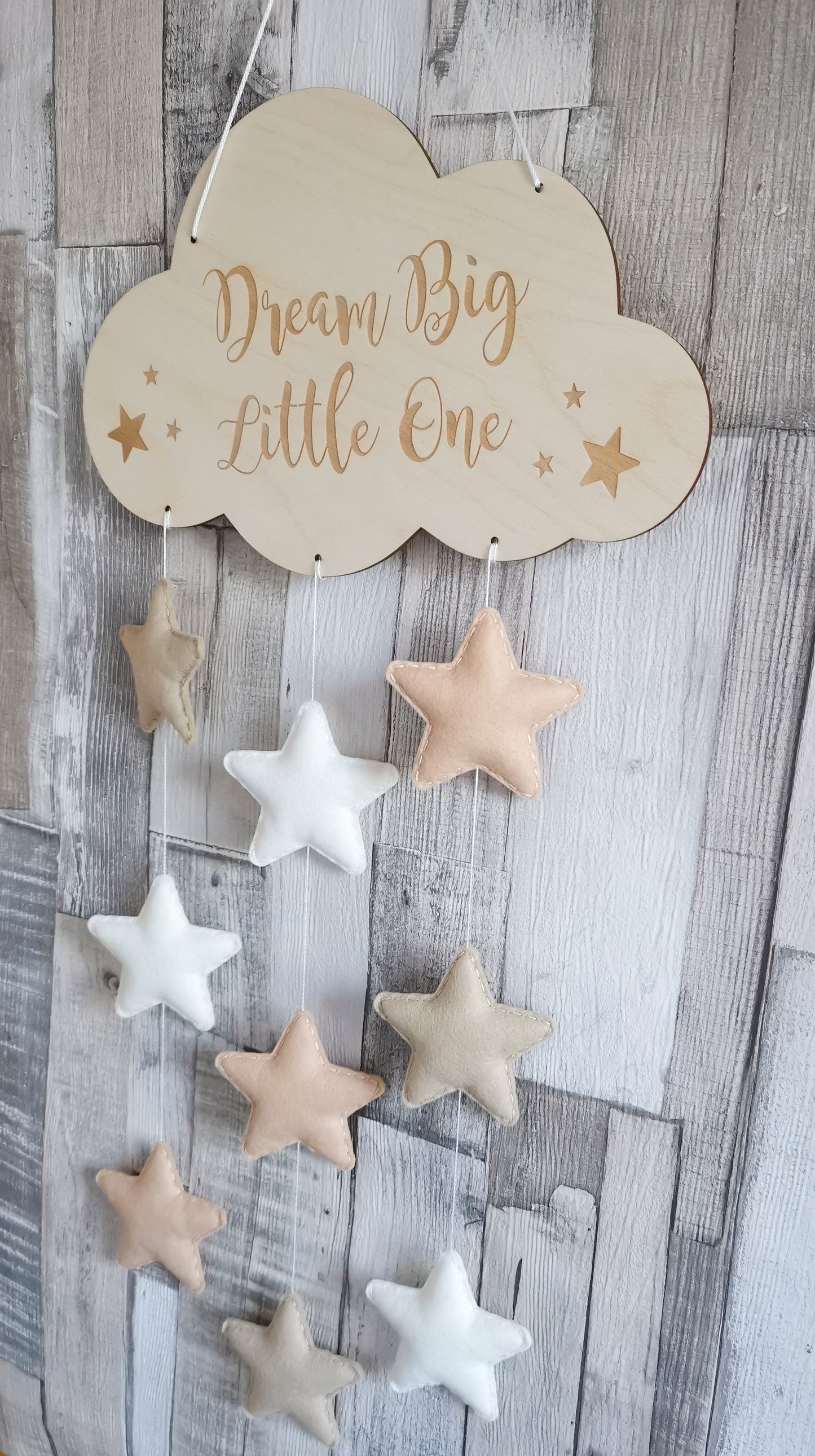 Nursery Cloud Mobile - Beige, Cream & Fawn Stars Dream Big Cloud Wall Mobile, Cloud Nursery Decor, Clouds & Stars Nursery Decor, Baby Nursery Mobile, Nursery Mobile, Cloud Theme Nursery, Neutral Nursery Decor, Baby Room Decor, Nursery Wall Art, Star Theme Nursery