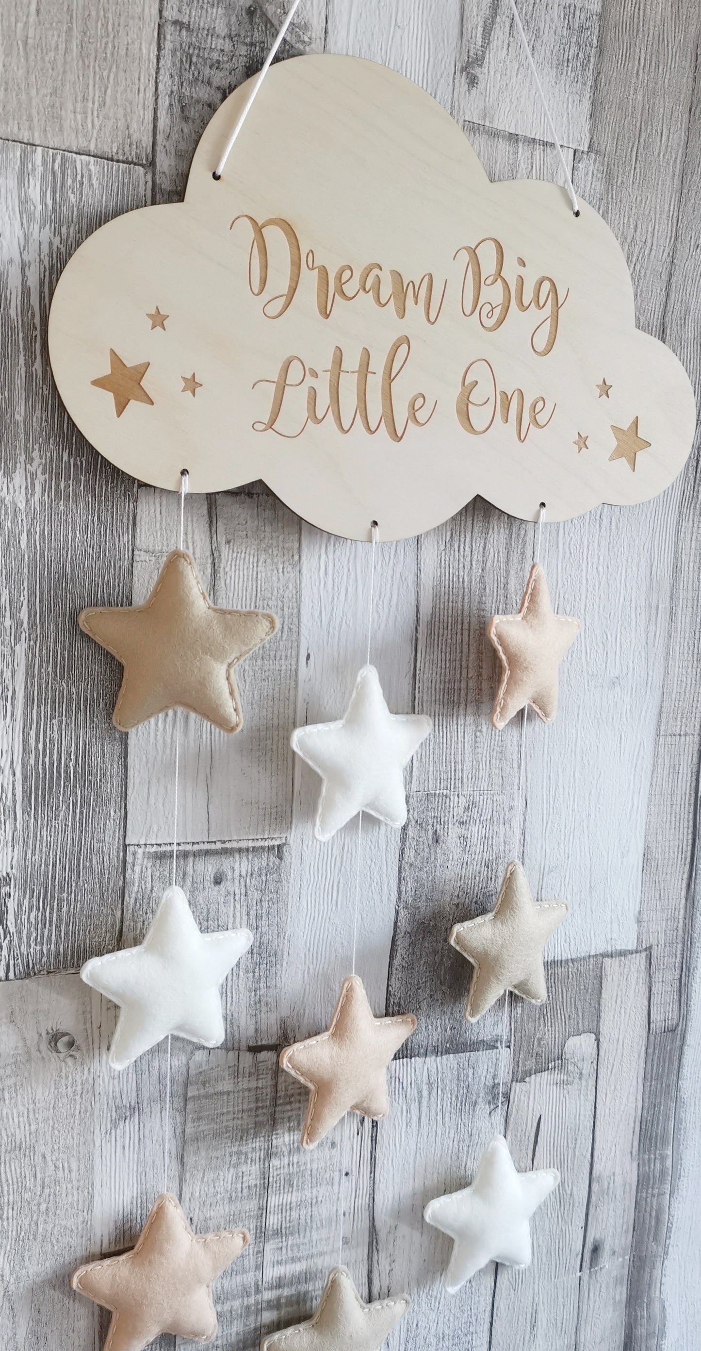 Nursery Cloud Mobile - Beige, Cream & Fawn Stars Dream Big Cloud Wall Mobile, Cloud Nursery Decor, Clouds & Stars Nursery Decor, Baby Nursery Mobile, Nursery Mobile, Cloud Theme Nursery, Neutral Nursery Decor, Baby Room Decor, Nursery Wall Art, Star Theme Nursery