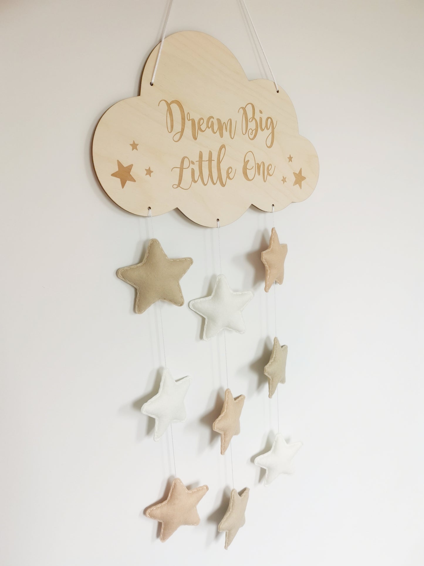 Nursery Cloud Mobile - Beige, Cream & Fawn Stars Dream Big Cloud Wall Mobile, Cloud Nursery Decor, Clouds & Stars Nursery Decor, Baby Nursery Mobile, Nursery Mobile, Cloud Theme Nursery, Neutral Nursery Decor, Baby Room Decor, Nursery Wall Art, Star Theme Nursery