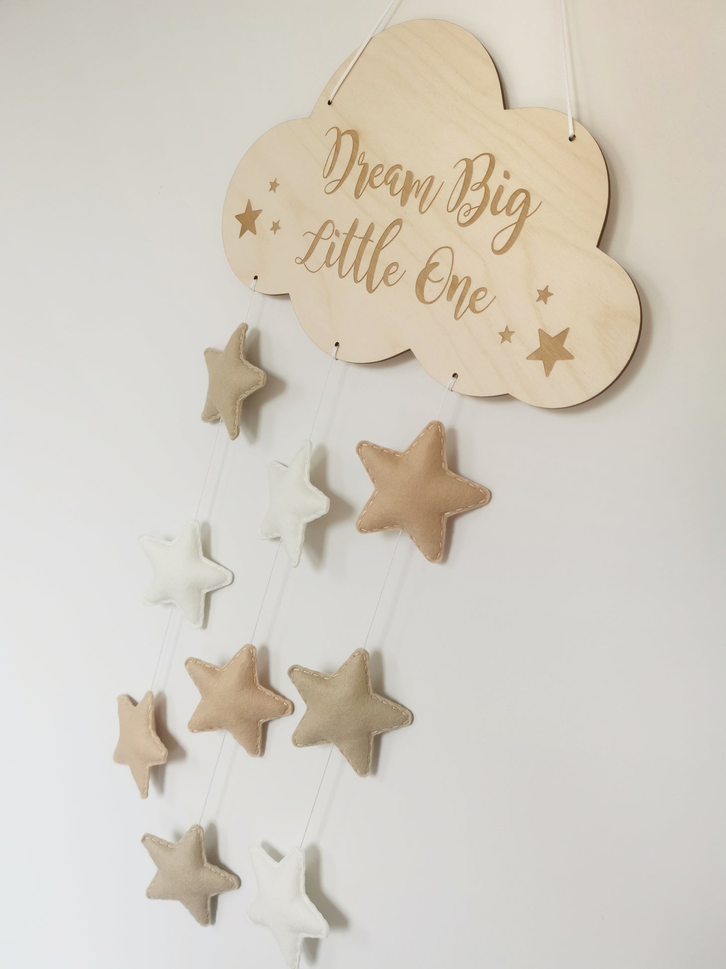 Nursery Cloud Mobile - Beige, Cream & Fawn Stars Dream Big Cloud Wall Mobile, Cloud Nursery Decor, Clouds & Stars Nursery Decor, Baby Nursery Mobile, Nursery Mobile, Cloud Theme Nursery, Neutral Nursery Decor, Baby Room Decor, Nursery Wall Art, Star Theme Nursery