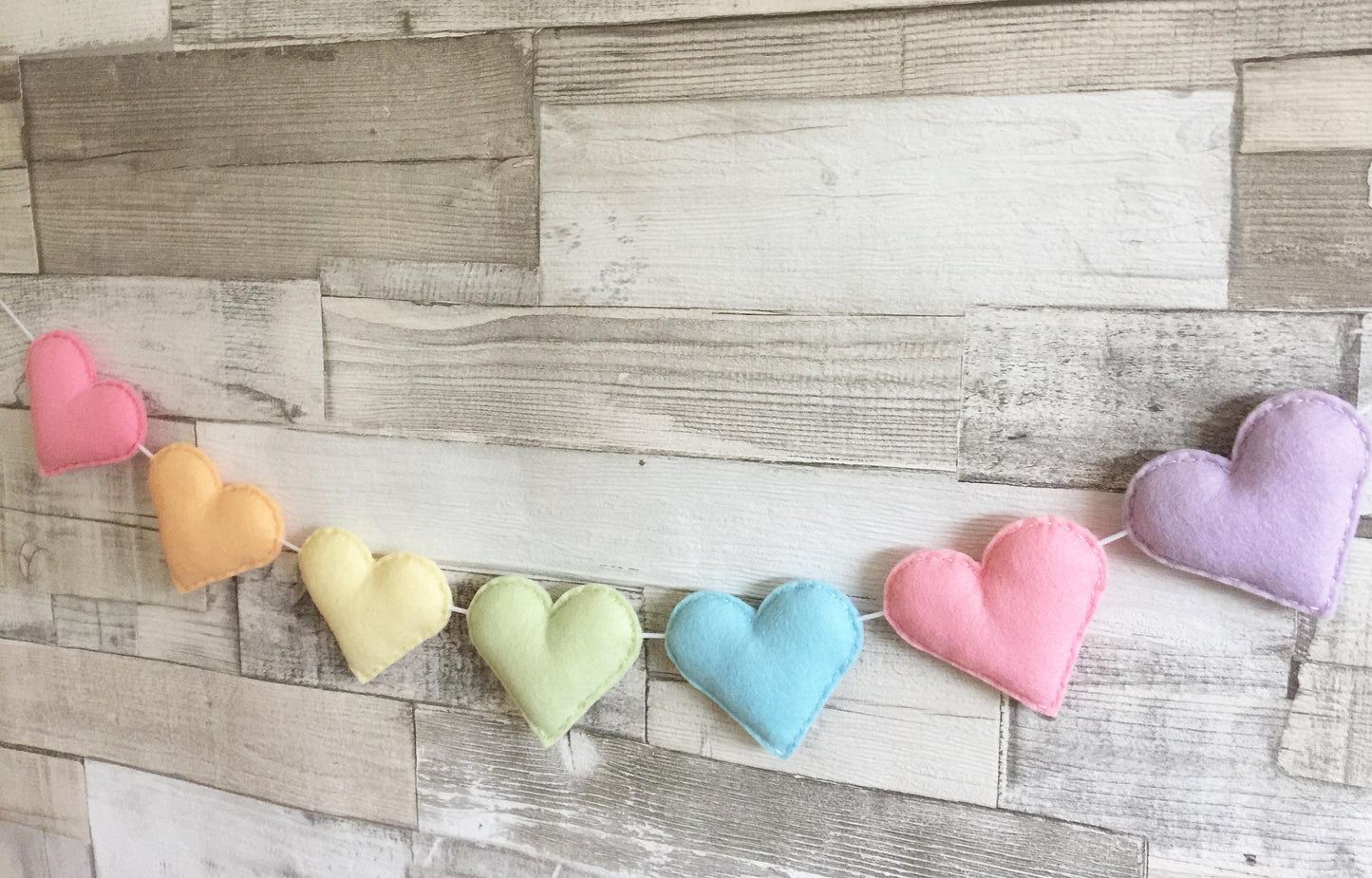 Pastel Rainbow Heart Bunting