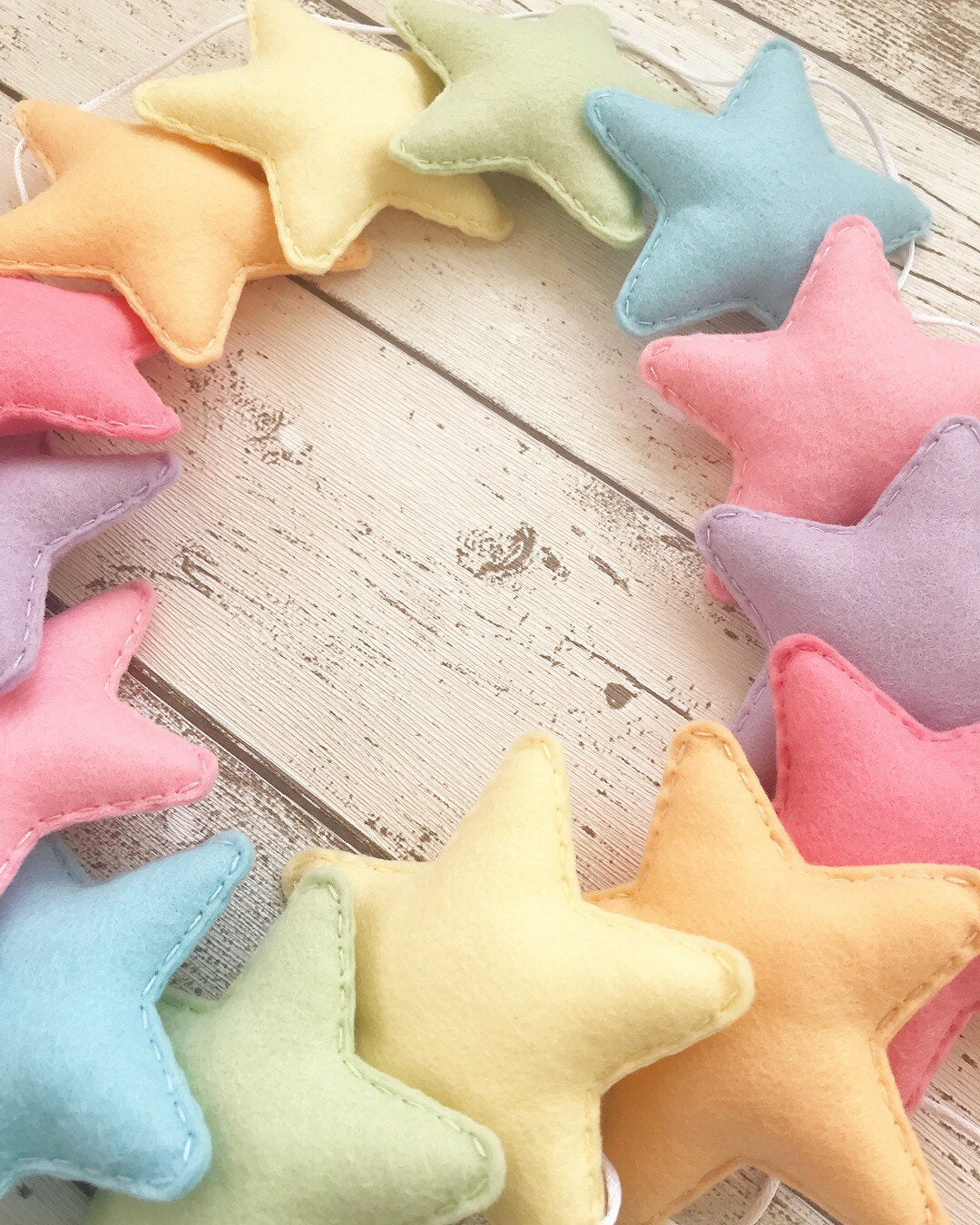 Pastel Rainbow Stars Bunting