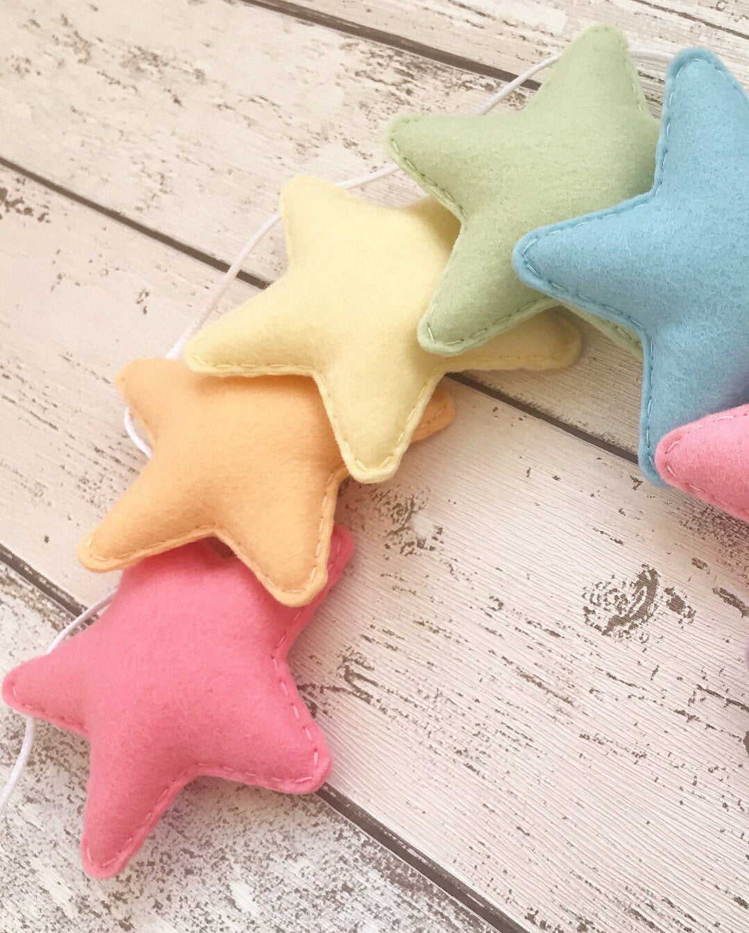 Pastel Rainbow Stars Bunting