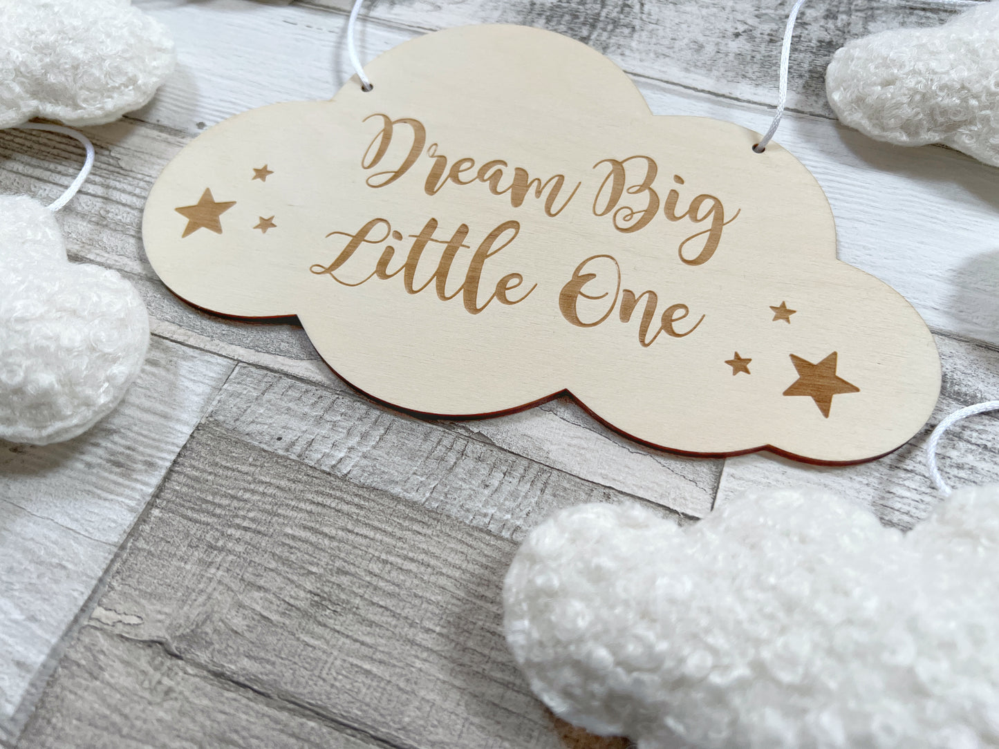 Dream Big Little One Cloud Bunting - Bouclé Clouds