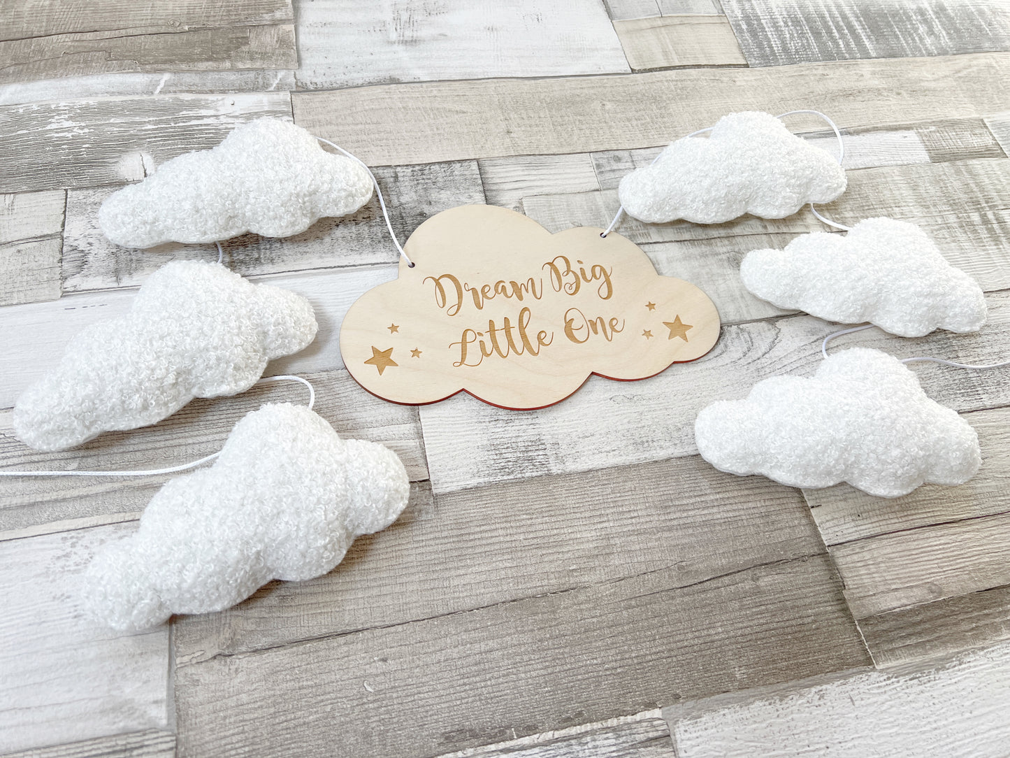 Dream Big Little One Cloud Bunting - Bouclé Clouds