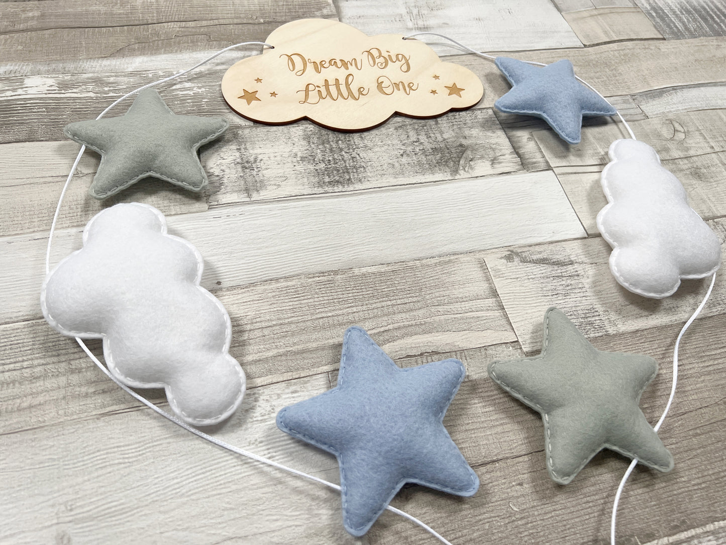 Dream Big Little One Stars & Clouds Bunting