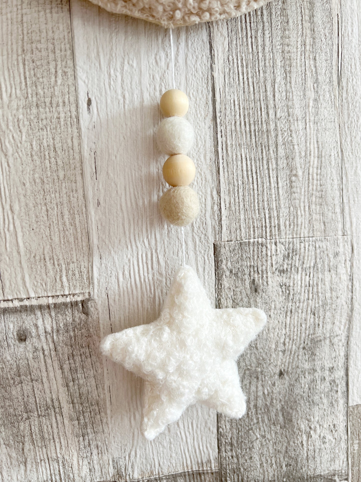 Mini Bouclé Moon & Star Hanging Decoration