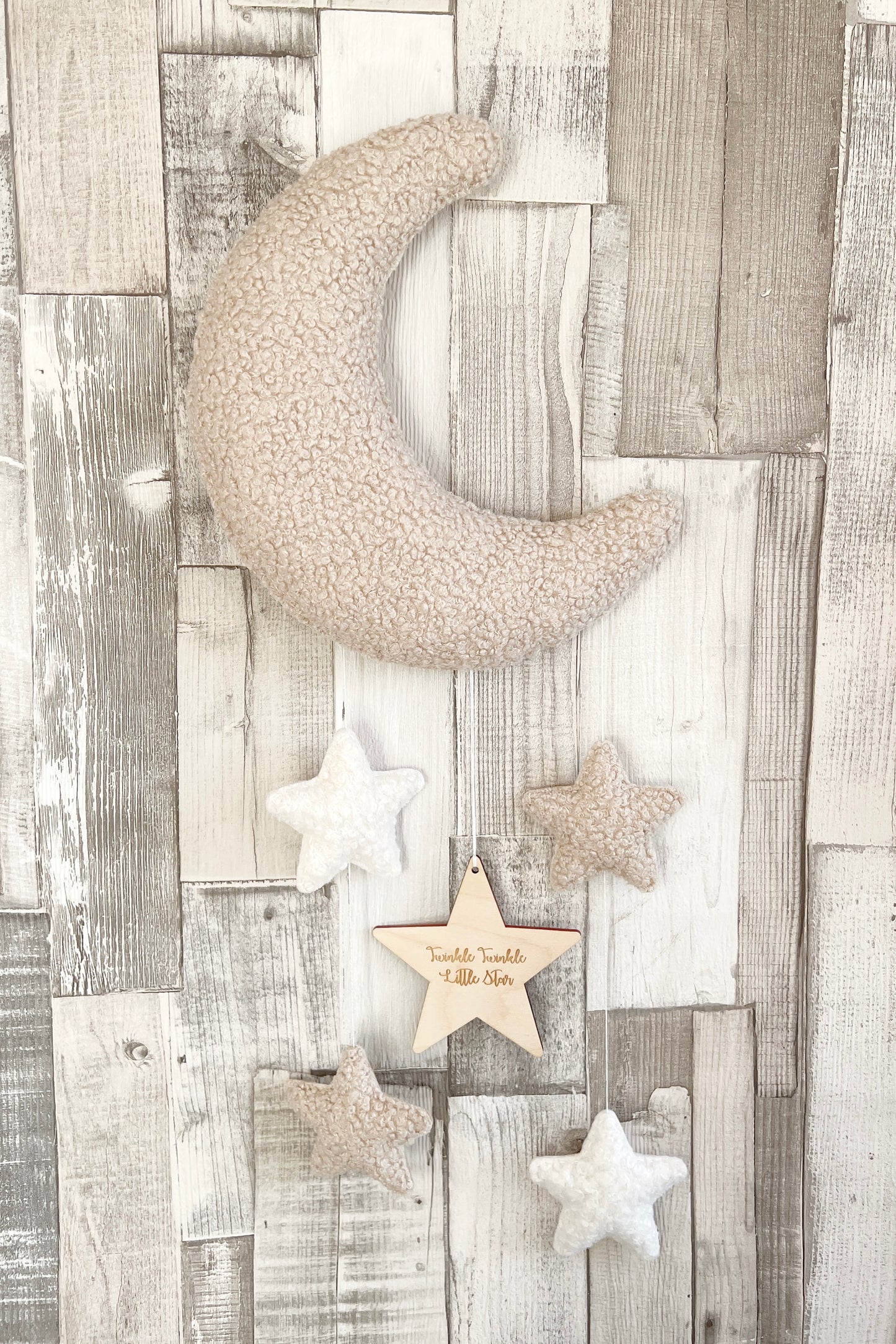 Twinkle Twinkle Little Star Bouclé Moon Wall Mobile