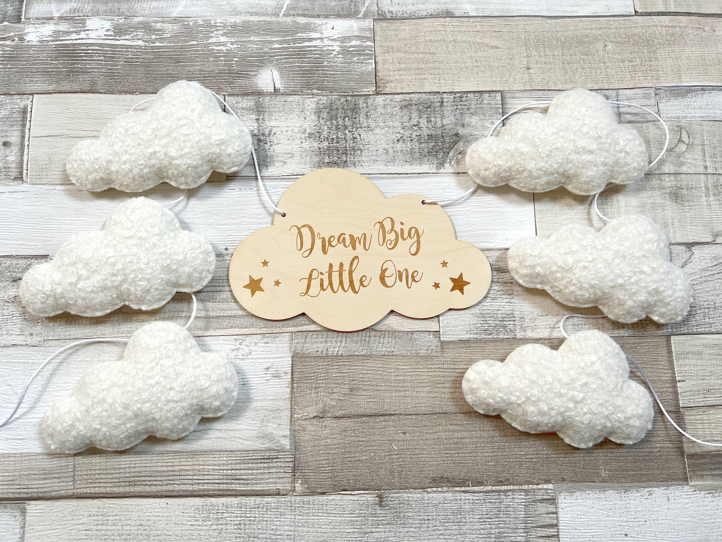 Dream Big Little One Cloud Bunting - Bouclé Clouds