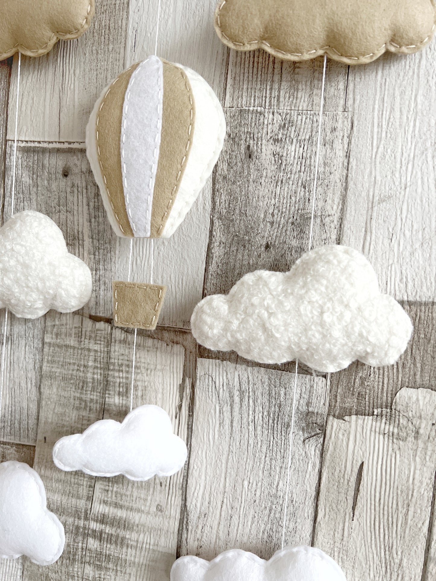 Dream Big Little One Cloud Wall Mobile - Hot Air Balloon & 7 Clouds