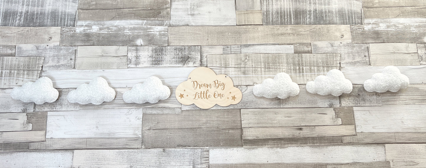 Dream Big Little One Cloud Bunting - Bouclé Clouds