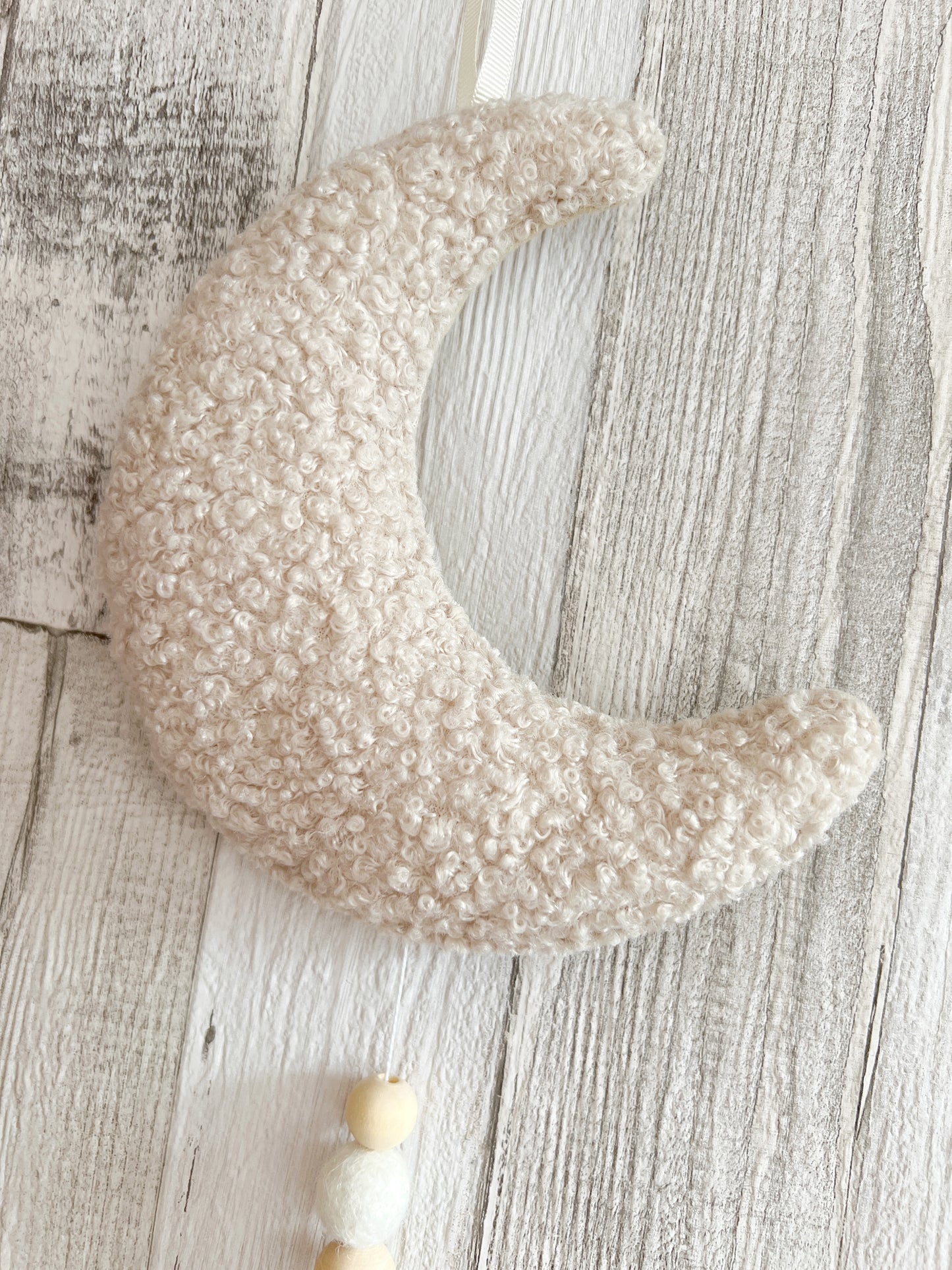 Mini Bouclé Moon & Star Hanging Decoration