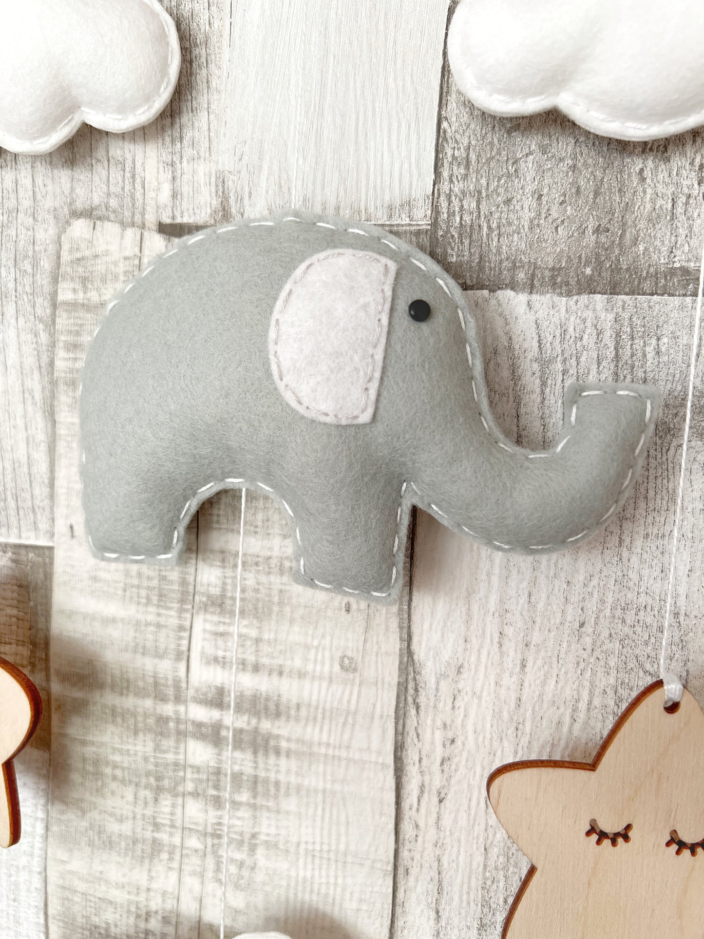Dream Big Little One Cloud Wall Mobile - Elephant, Clouds & Sleepy Stars