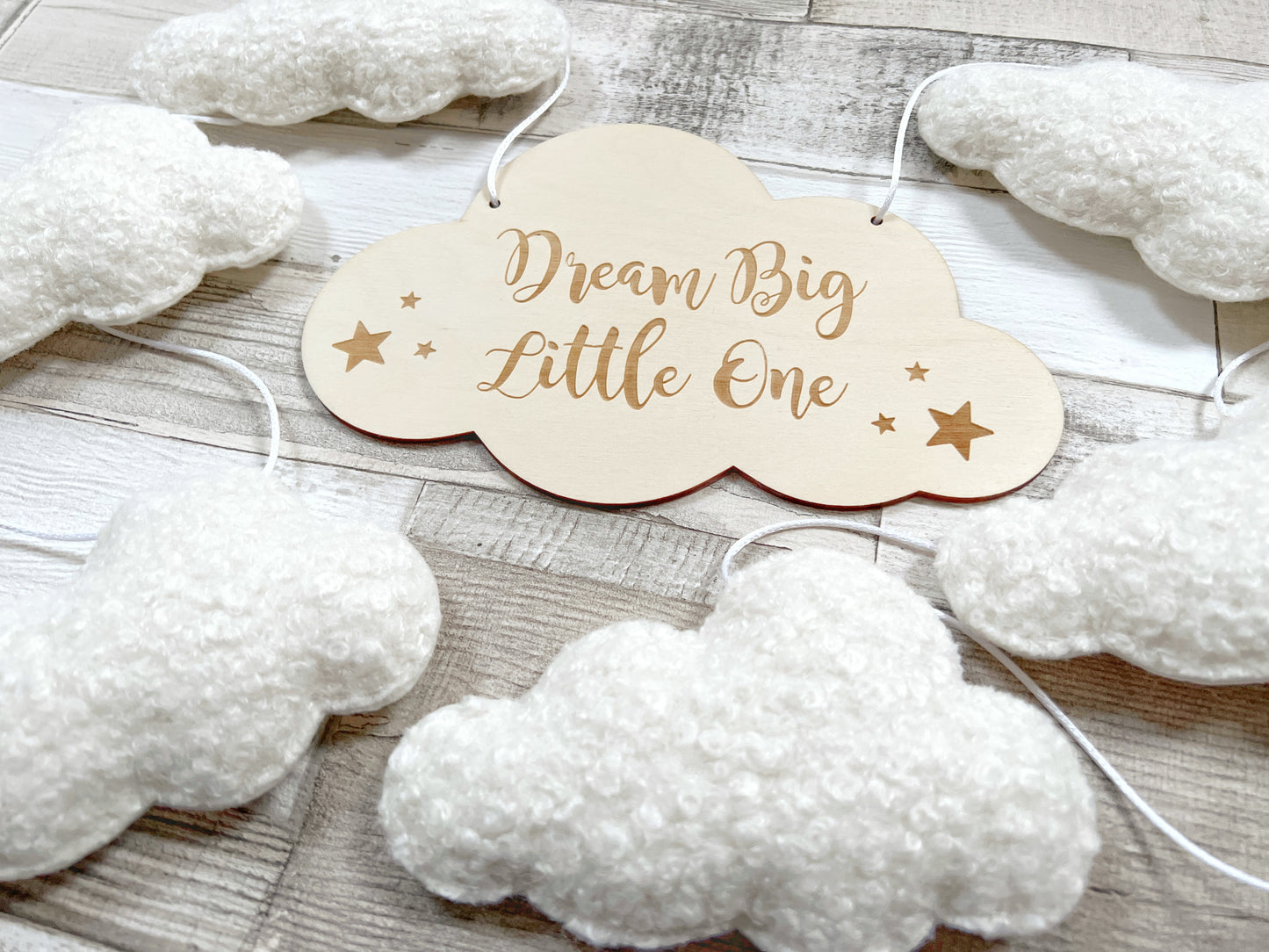 Dream Big Little One Cloud Bunting - Bouclé Clouds
