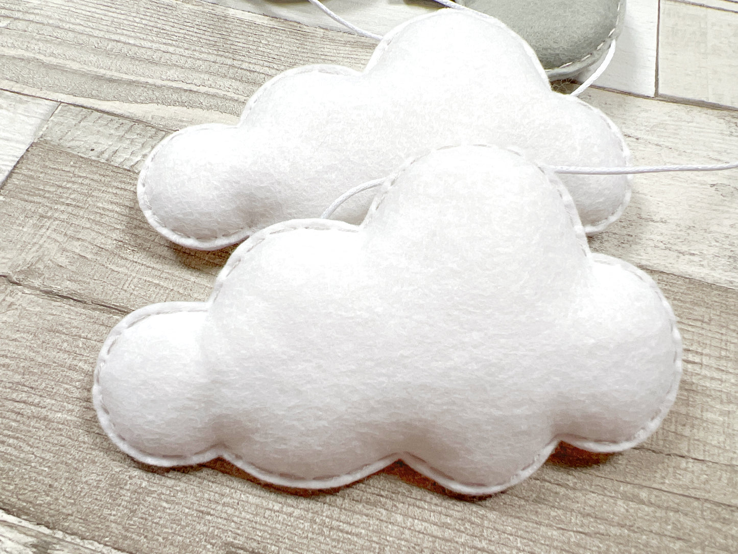Personalised Stars with Elephants & Clouds Bunting - Baby Pink & Grey