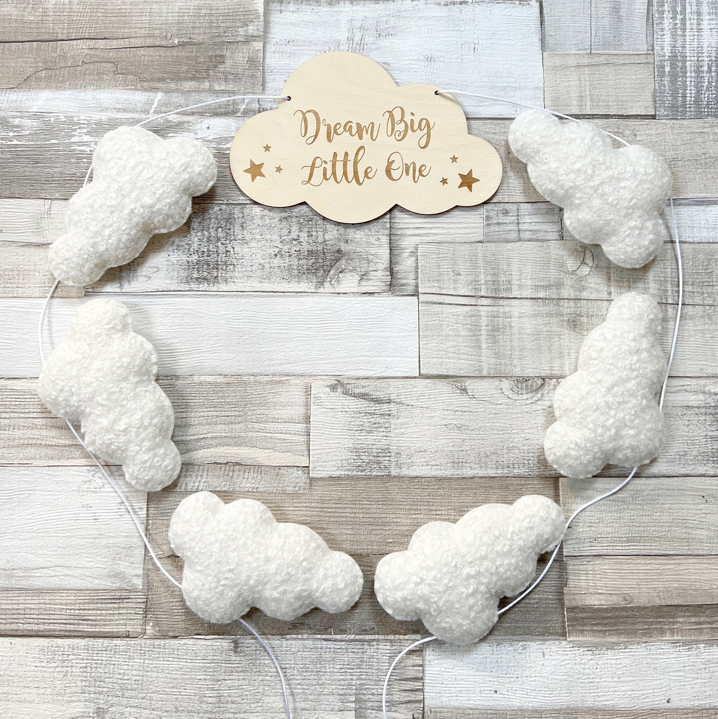Dream Big Little One Cloud Bunting - Bouclé Clouds
