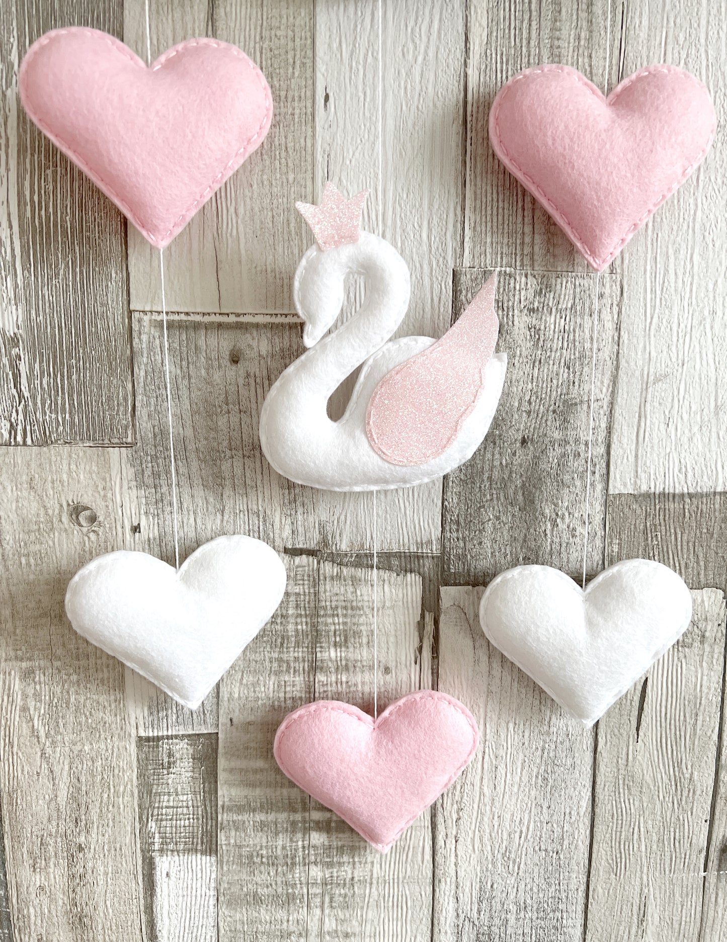 Dream Big Little One Cloud Wall Mobile - Swans & Hearts