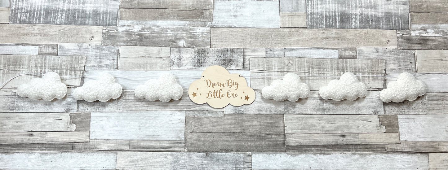 Dream Big Little One Cloud Bunting - Bouclé Clouds