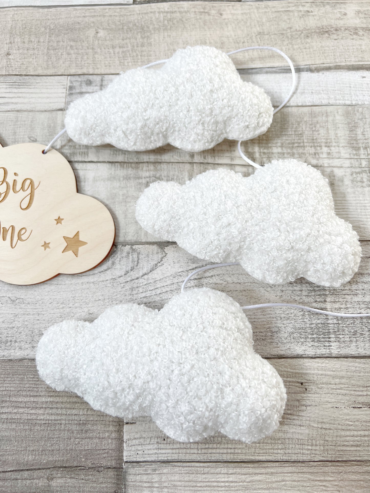 Dream Big Little One Cloud Bunting - Bouclé Clouds