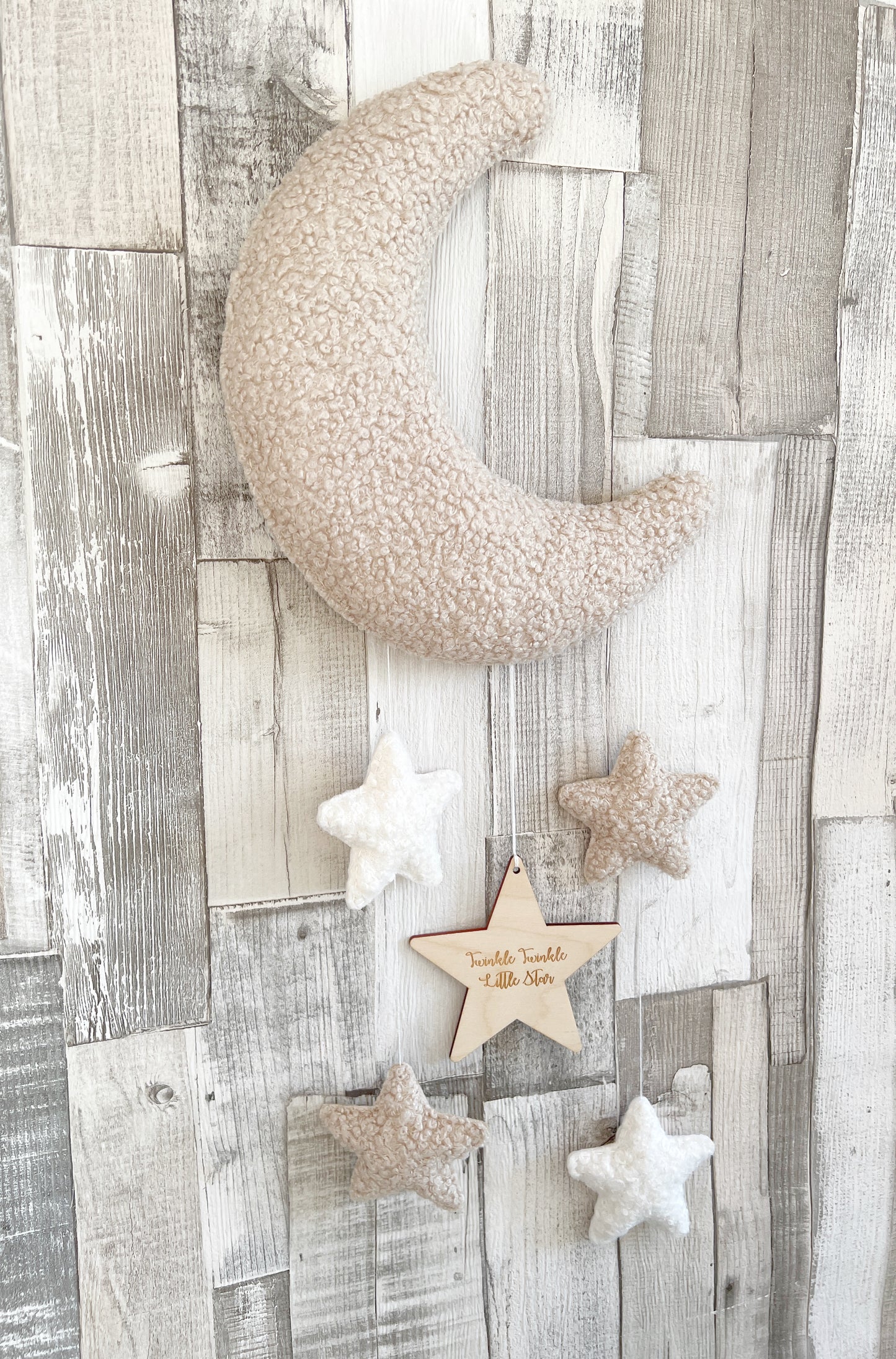 Twinkle Twinkle Little Star Bouclé Moon Wall Mobile