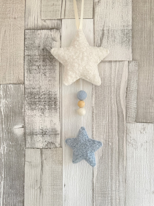 Bouclé Stars Hanging Decoration - 2 Stars - READY TO POST