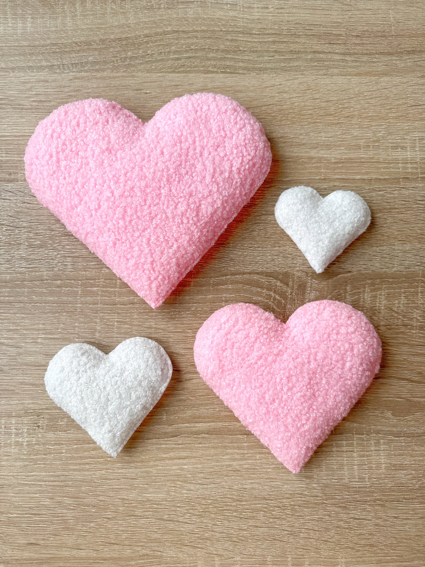 Individual Bouclé Hearts Wall Hanging Decoration (4 sizes)