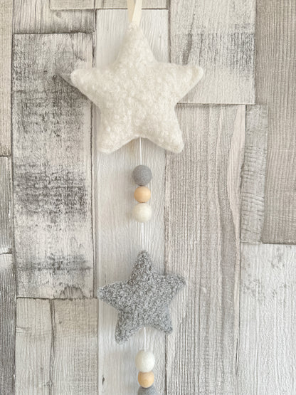 Bouclé Stars Dream Sleepy Star Hanging Decoration - READY TO POST