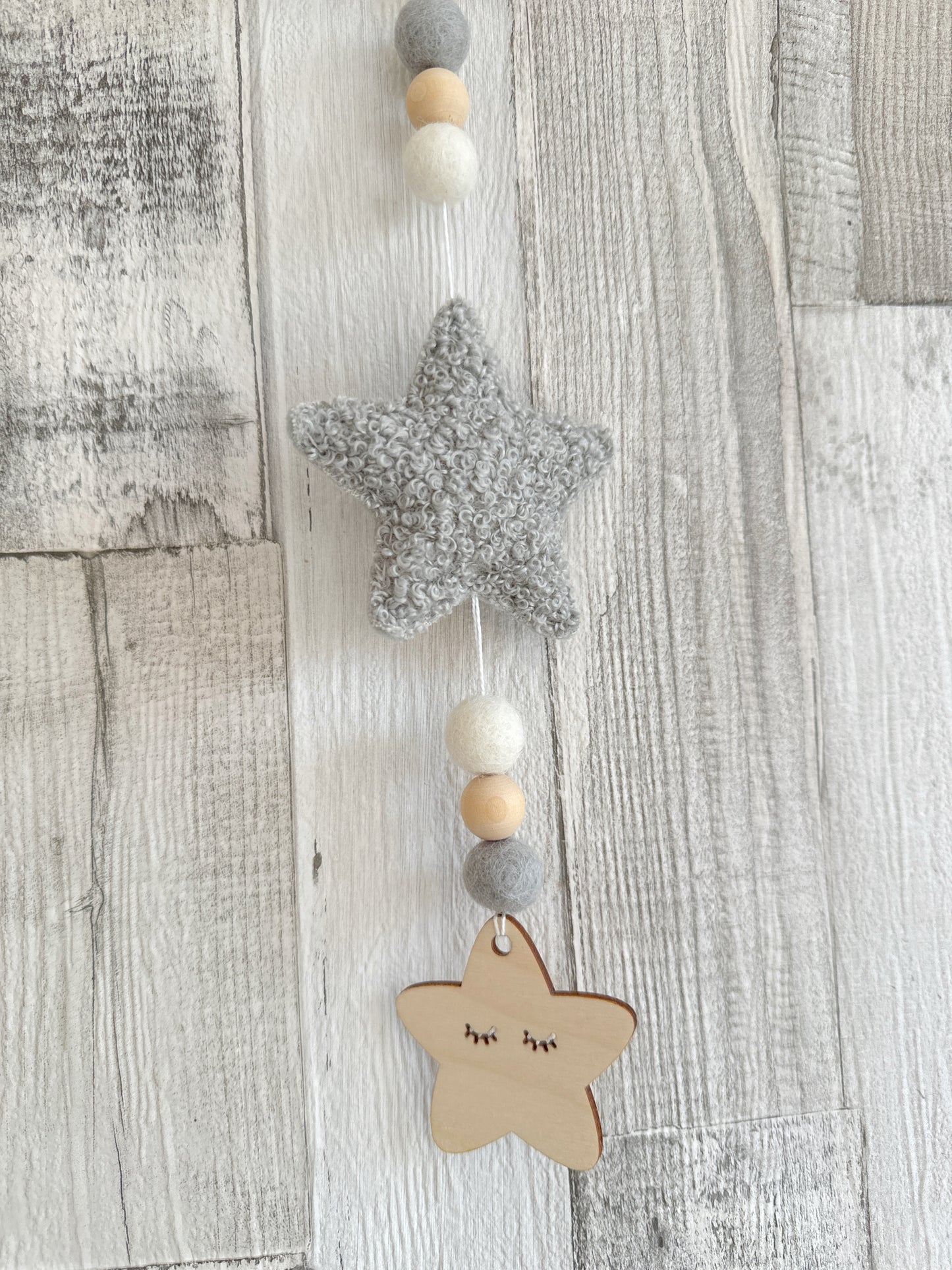 Bouclé Stars Dream Sleepy Star Hanging Decoration - READY TO POST