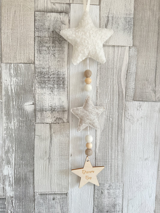 Bouclé Stars Hanging Decoration - 3 Stars - READY TO POST