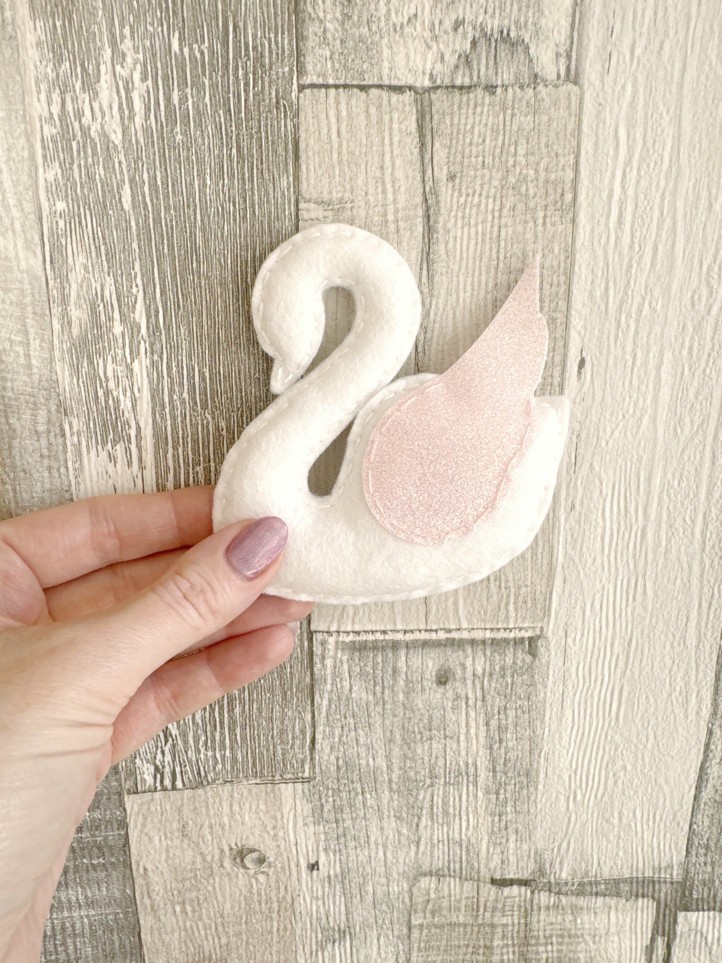 Small Individual Felt Swan Wall Hanging Decoration