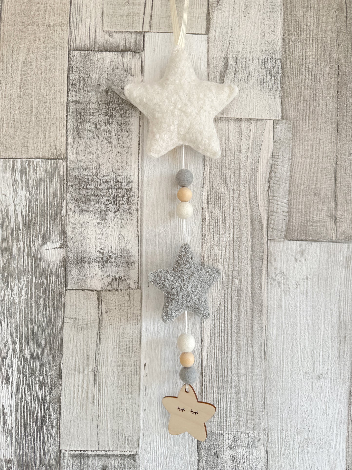 Bouclé Stars Dream Sleepy Star Hanging Decoration - READY TO POST